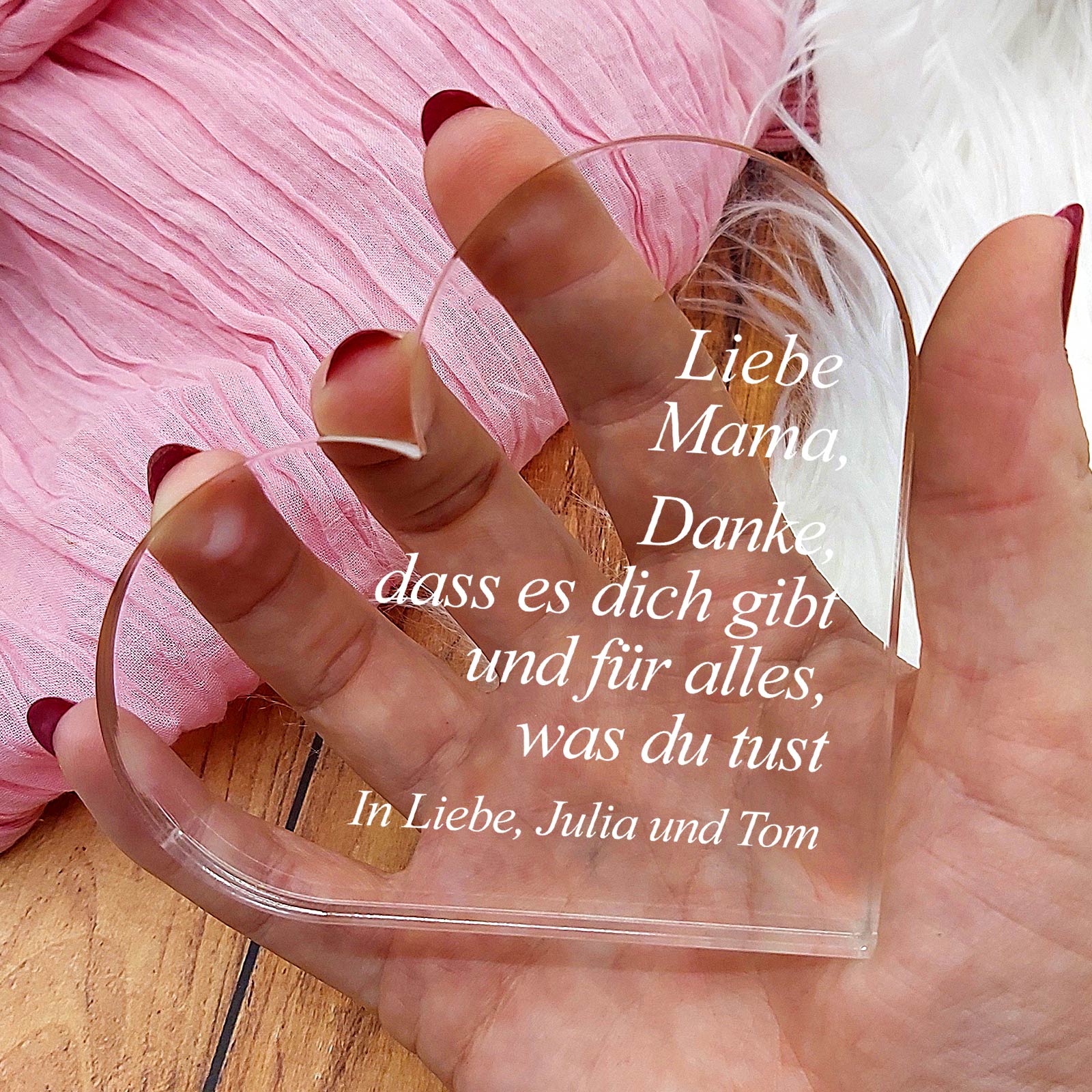 Danke für alles – Plexiglasherz
