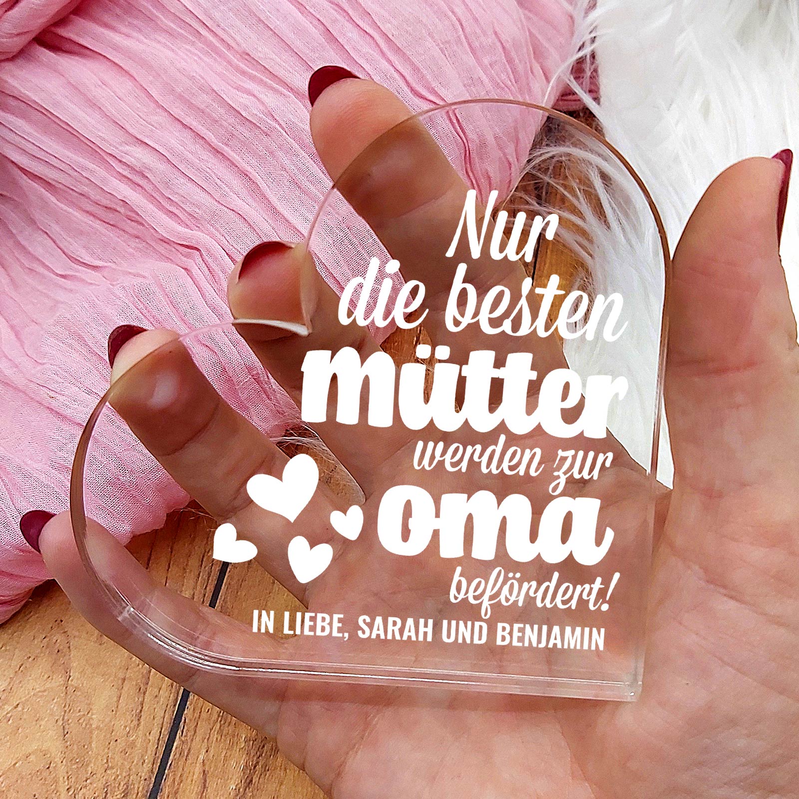 Nur die besten werden Mütter fördert – Plexiglasherz
