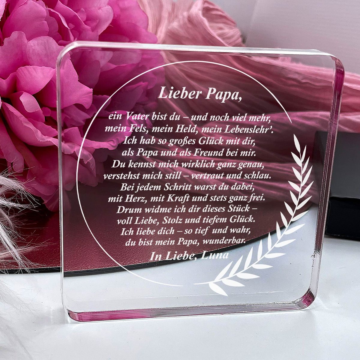 Papa, dieses Gedicht ist für dich – Geschenk aus Plexiglas