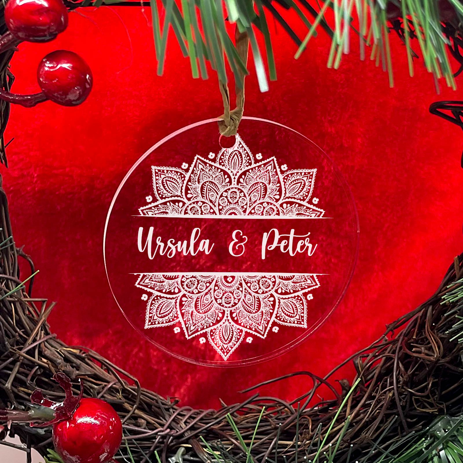 Mandala Weihnachtsdeko mit ihren Namen