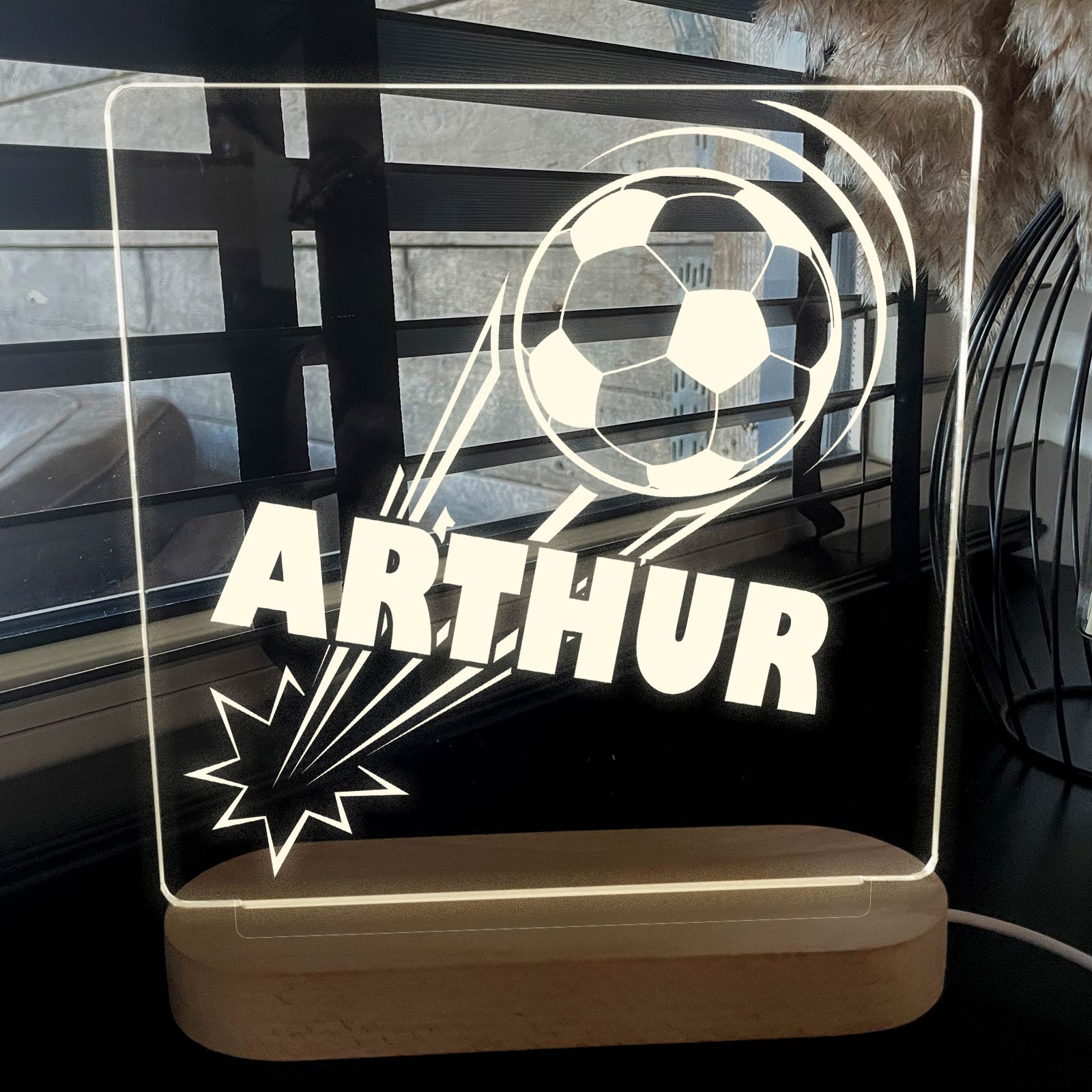 Fußball LED-Lampe mit Namen