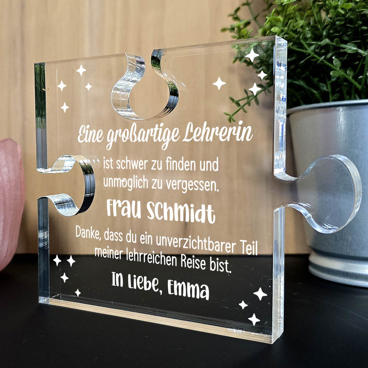 Eine großartige Lehrerin - Plexiglas-Puzzle Teil