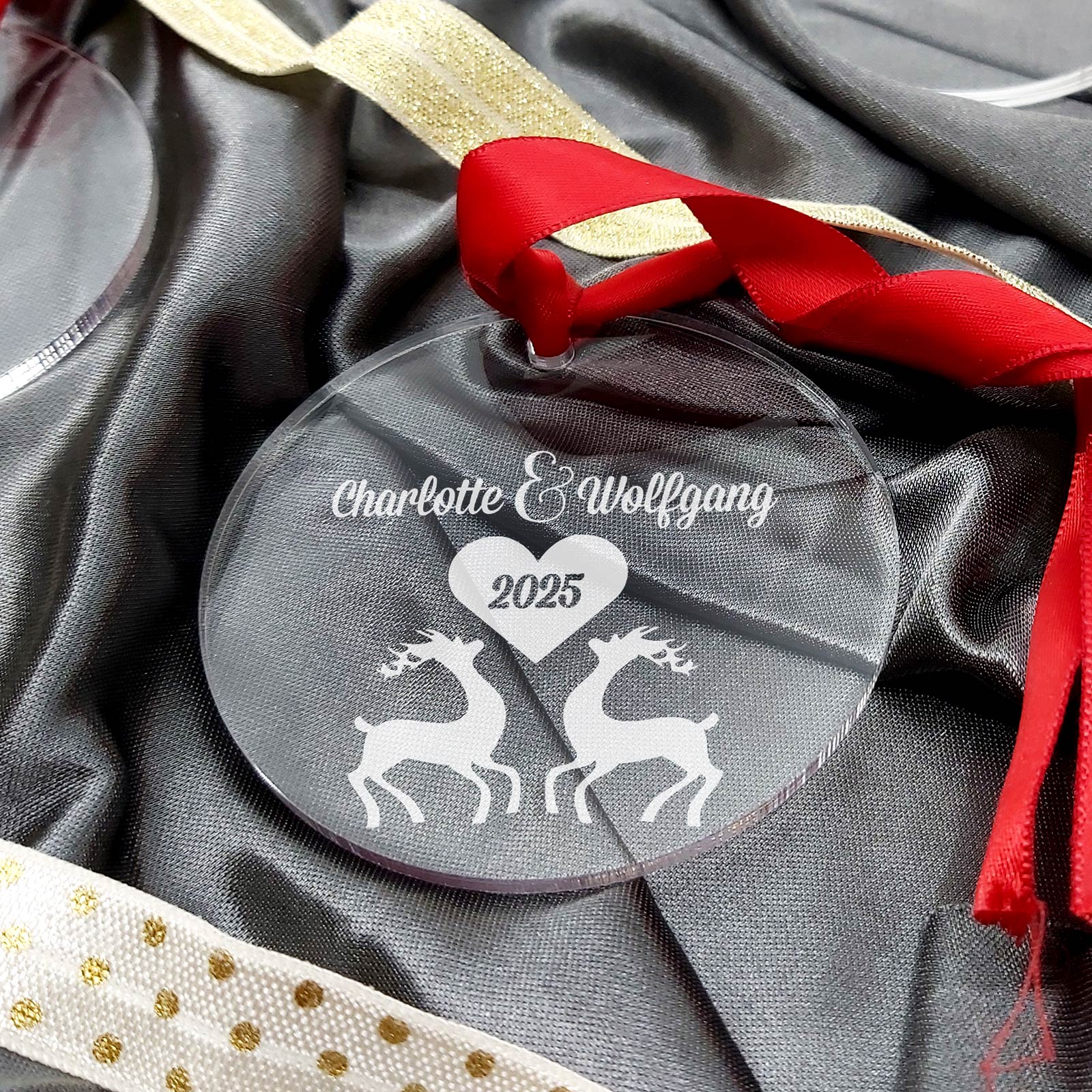 Plexiglas Weihnachtsdeko Rentierliebe