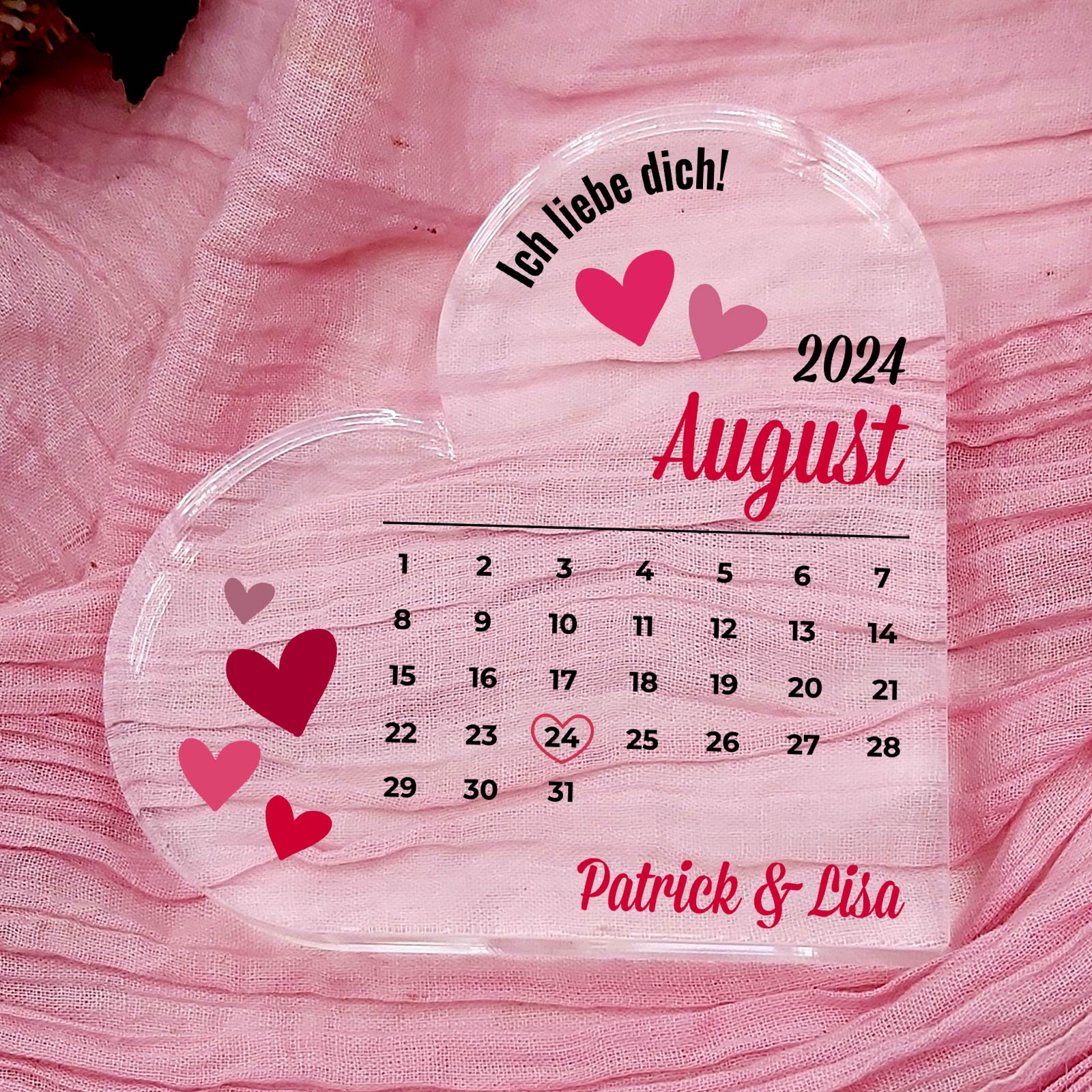 Der schönste Tag aller Zeiten – Personalisierbares Plexiglasherz