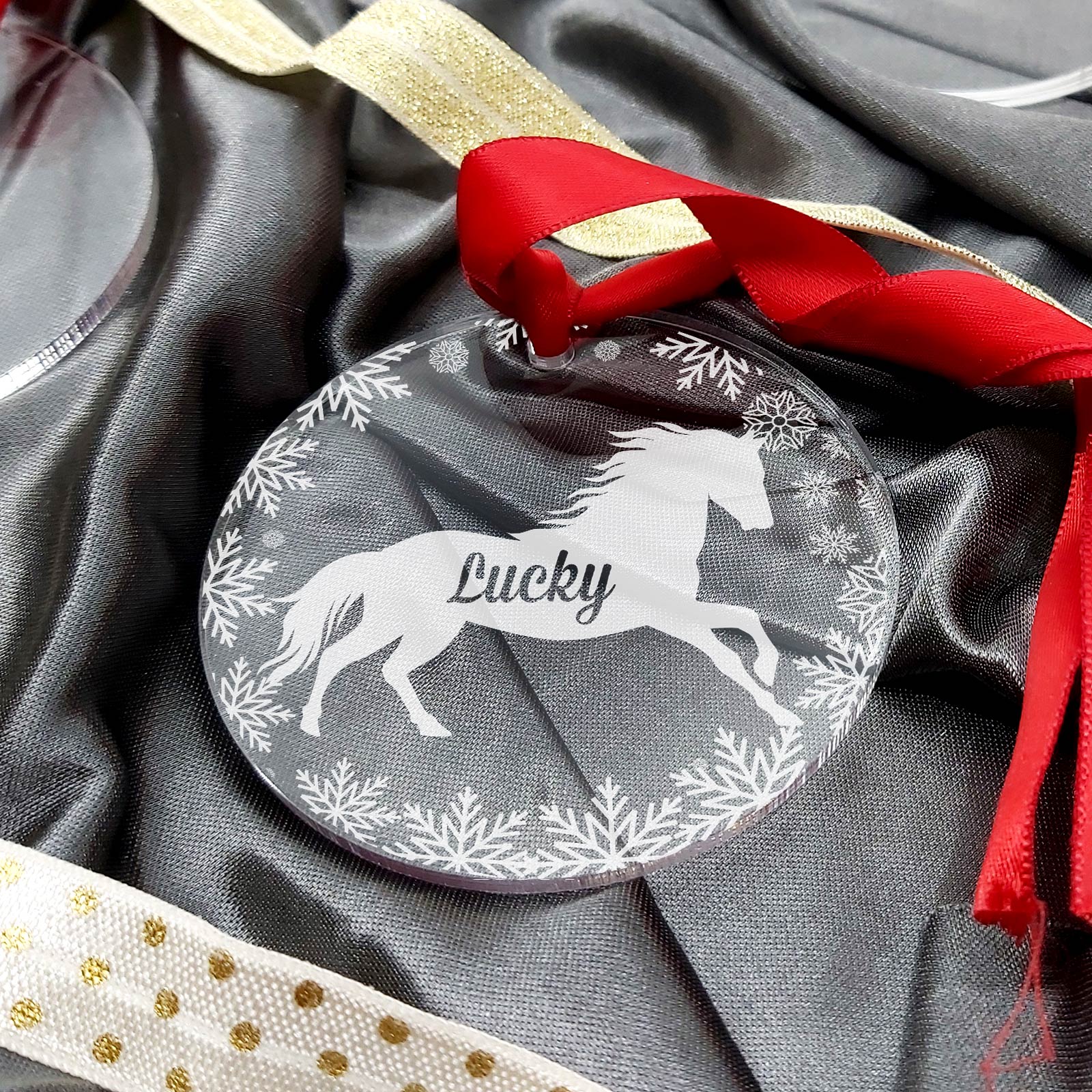 Personalisierte Pferde Weihnachtsdeko