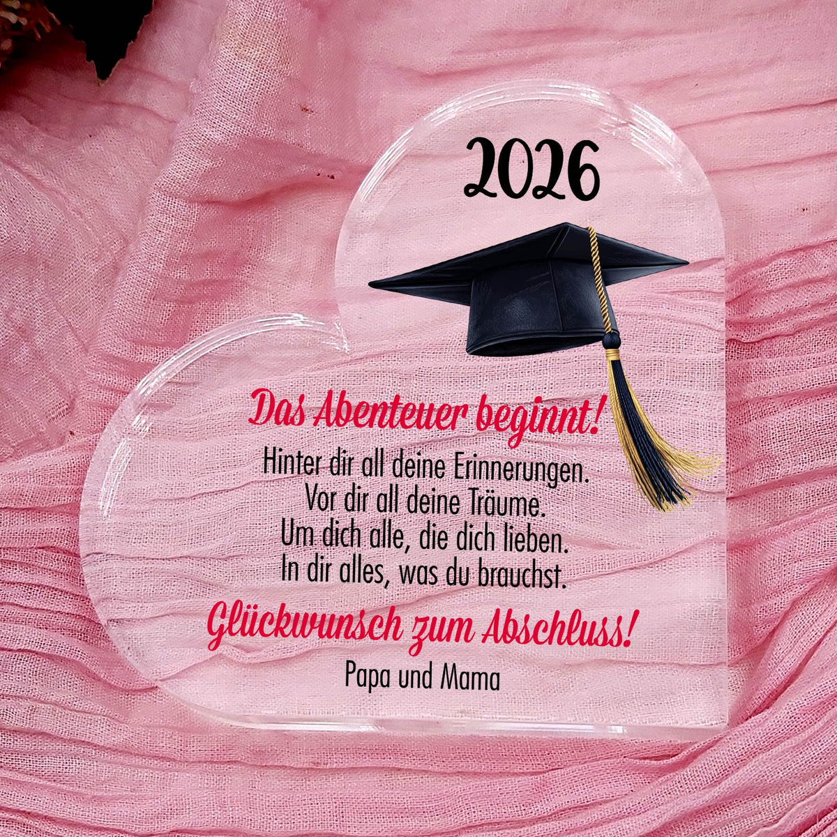Das abenteuer beginnt -  Plexiglasherz