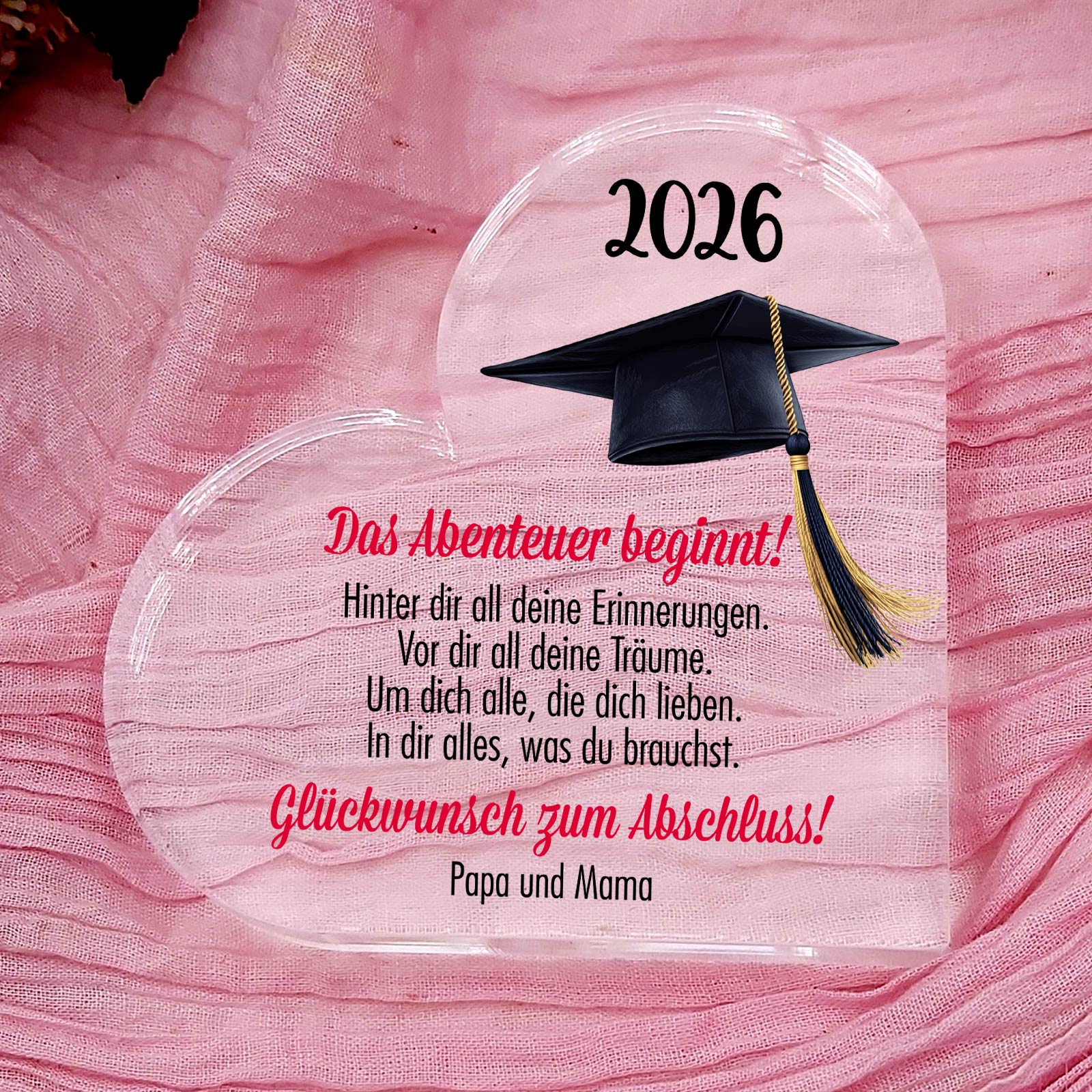 Das abenteuer beginnt -  Plexiglasherz