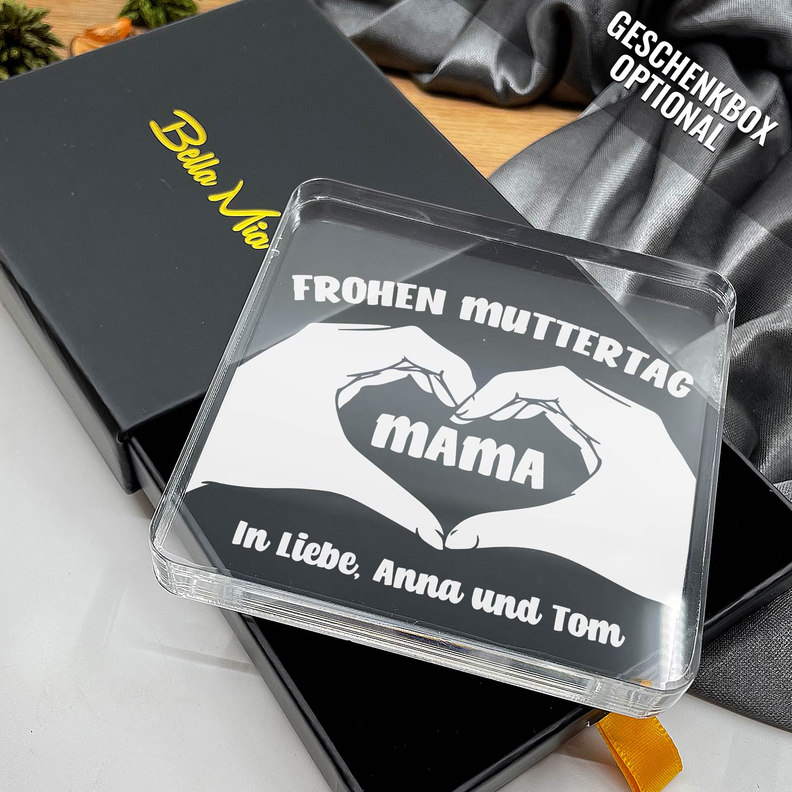 Herzensgruß für Mama - Plexiglasplakette