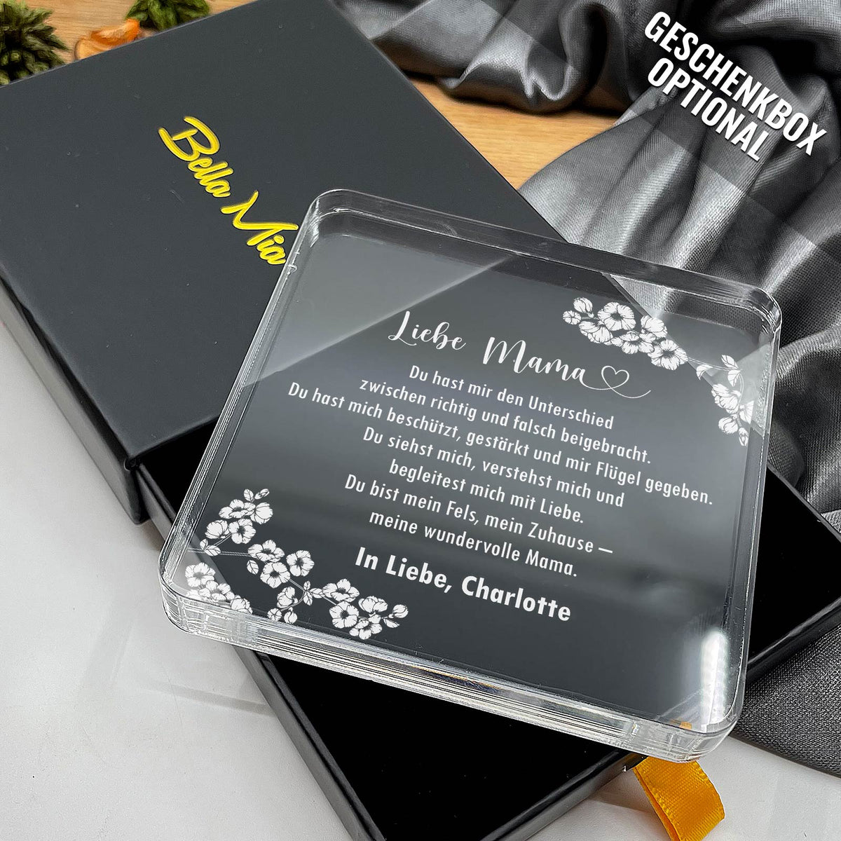 Du hast mir alles beigebracht – Plexiglasplakette