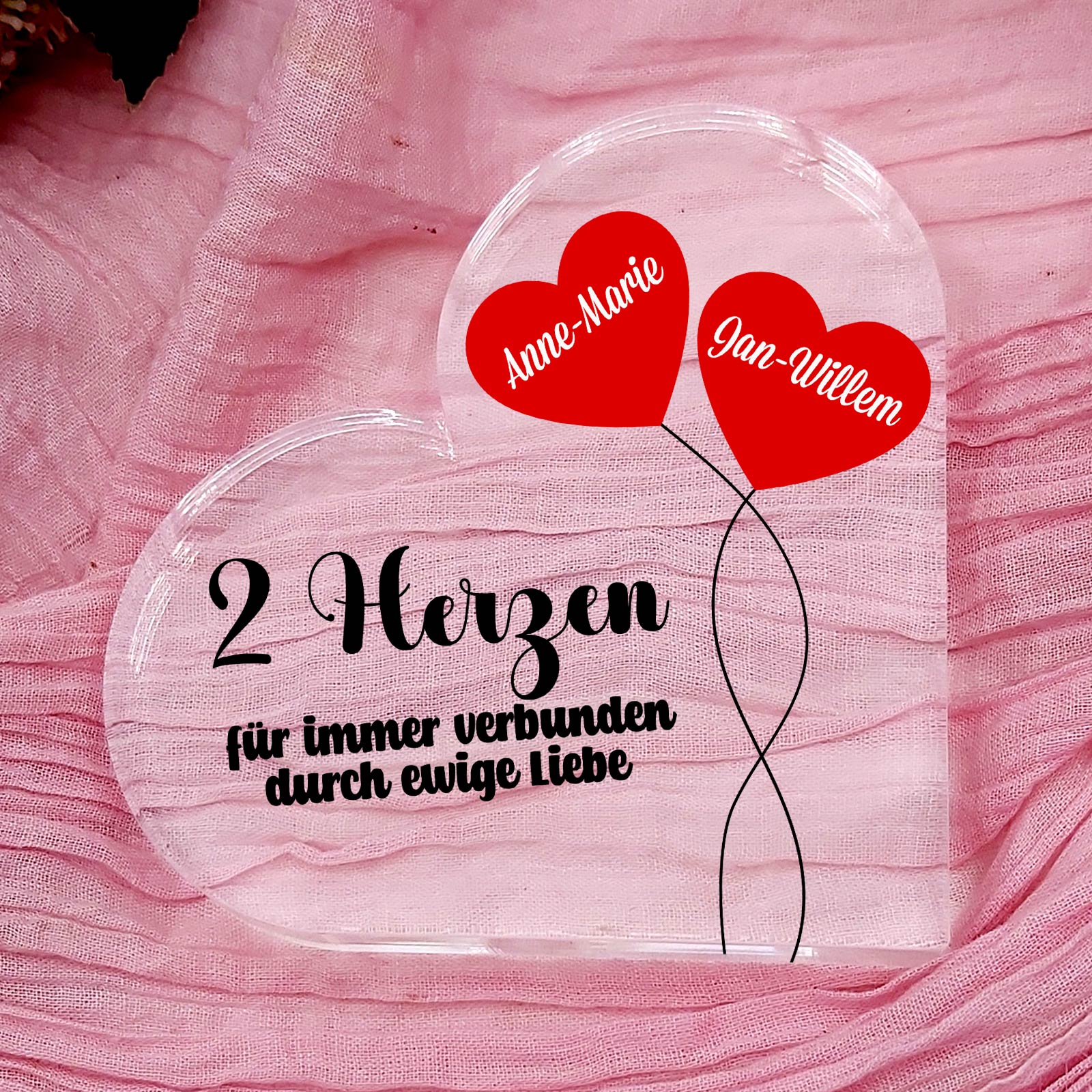 Für immer verbunden – Plexiglasherz