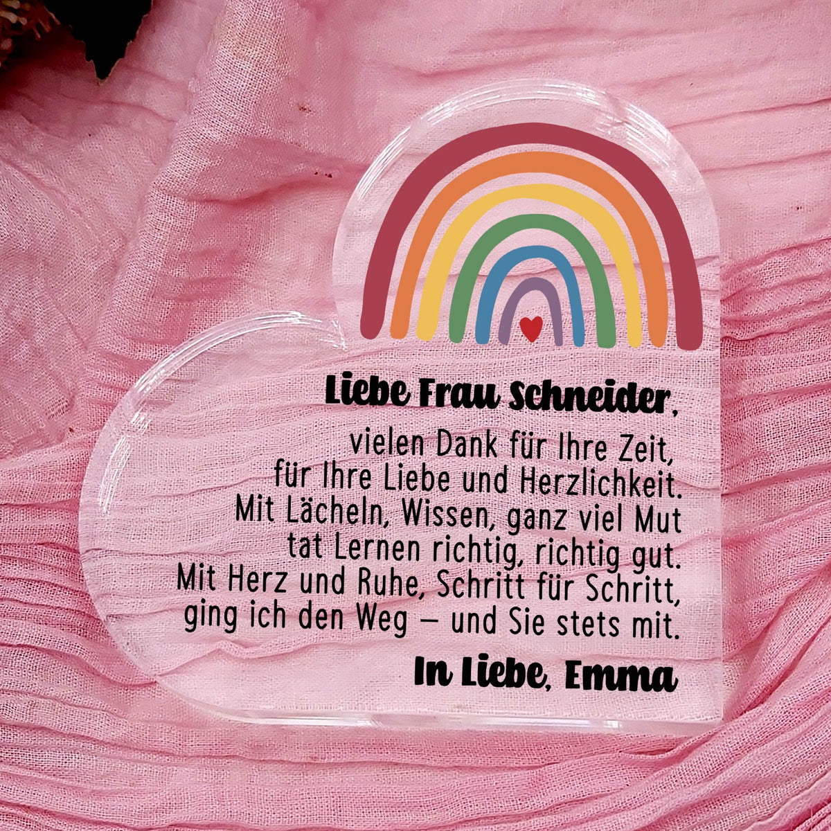 Danke, liebe Lehrerin – Herz Geschenk zum  Schuljahresende