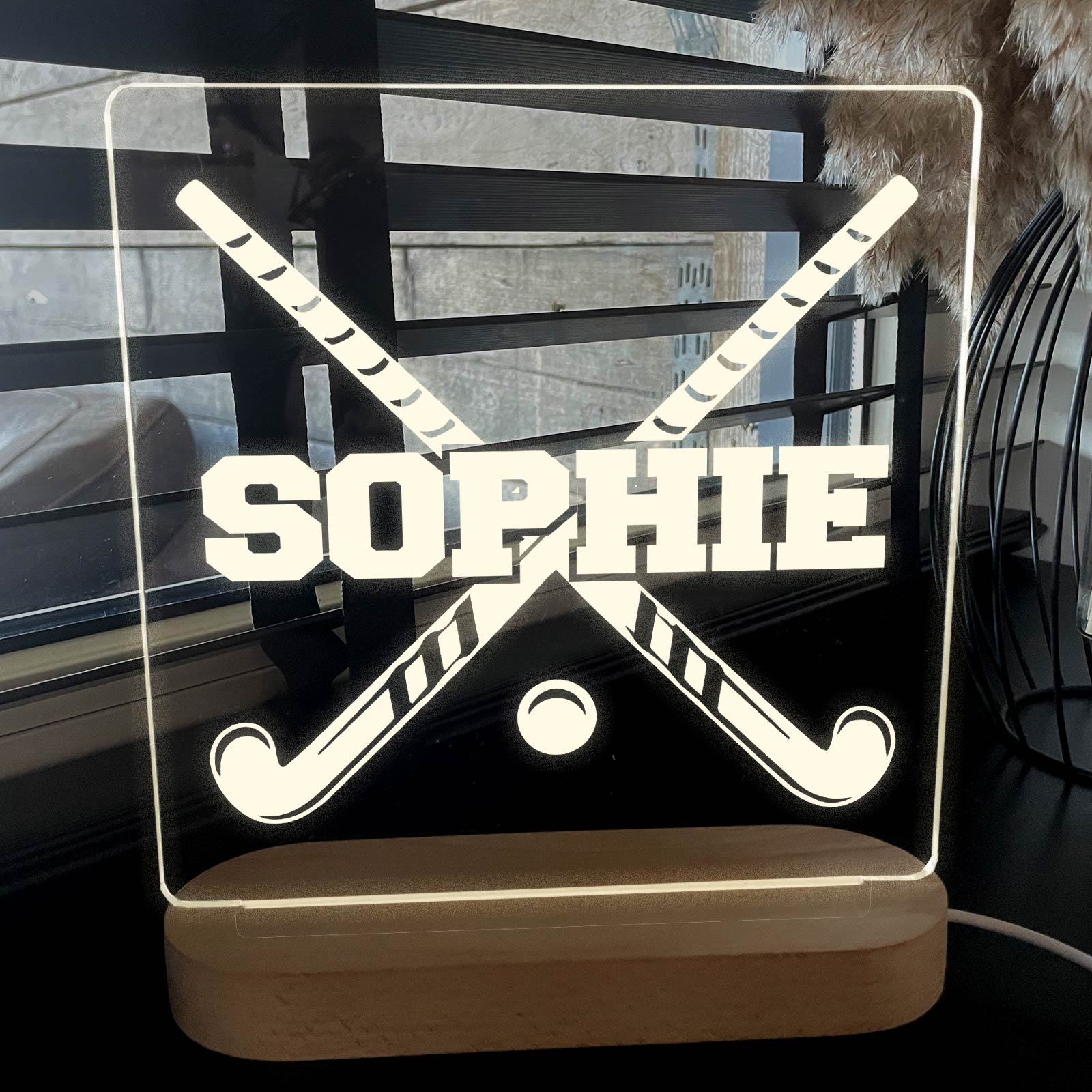 Hockey Nachtlampe mit Namen
