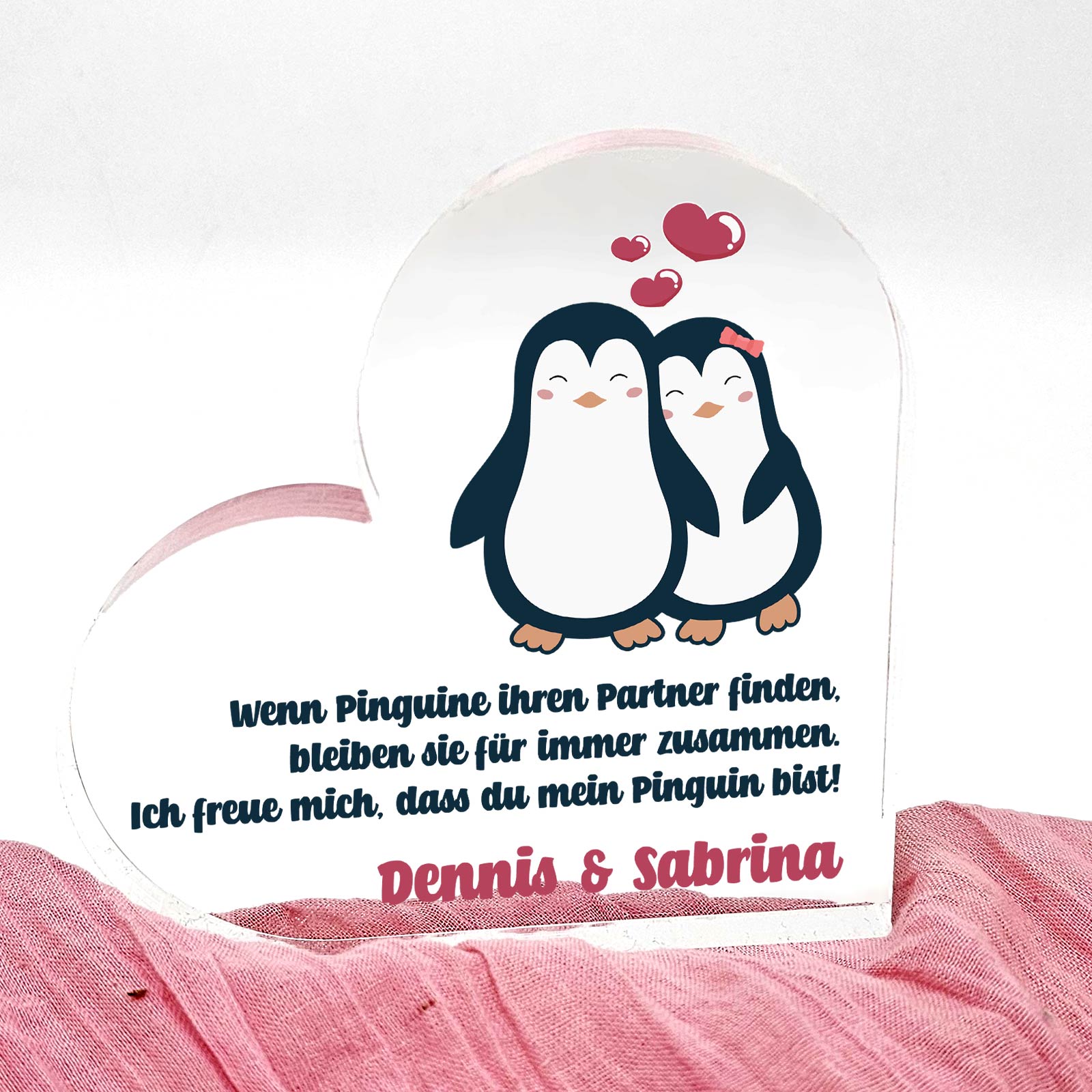 Pinguin Paar – Plexiglasherz