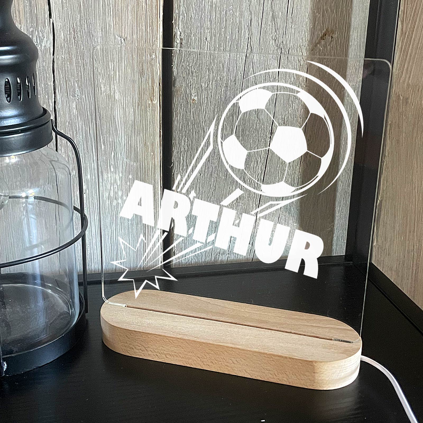 Fußball LED-Lampe mit Namen