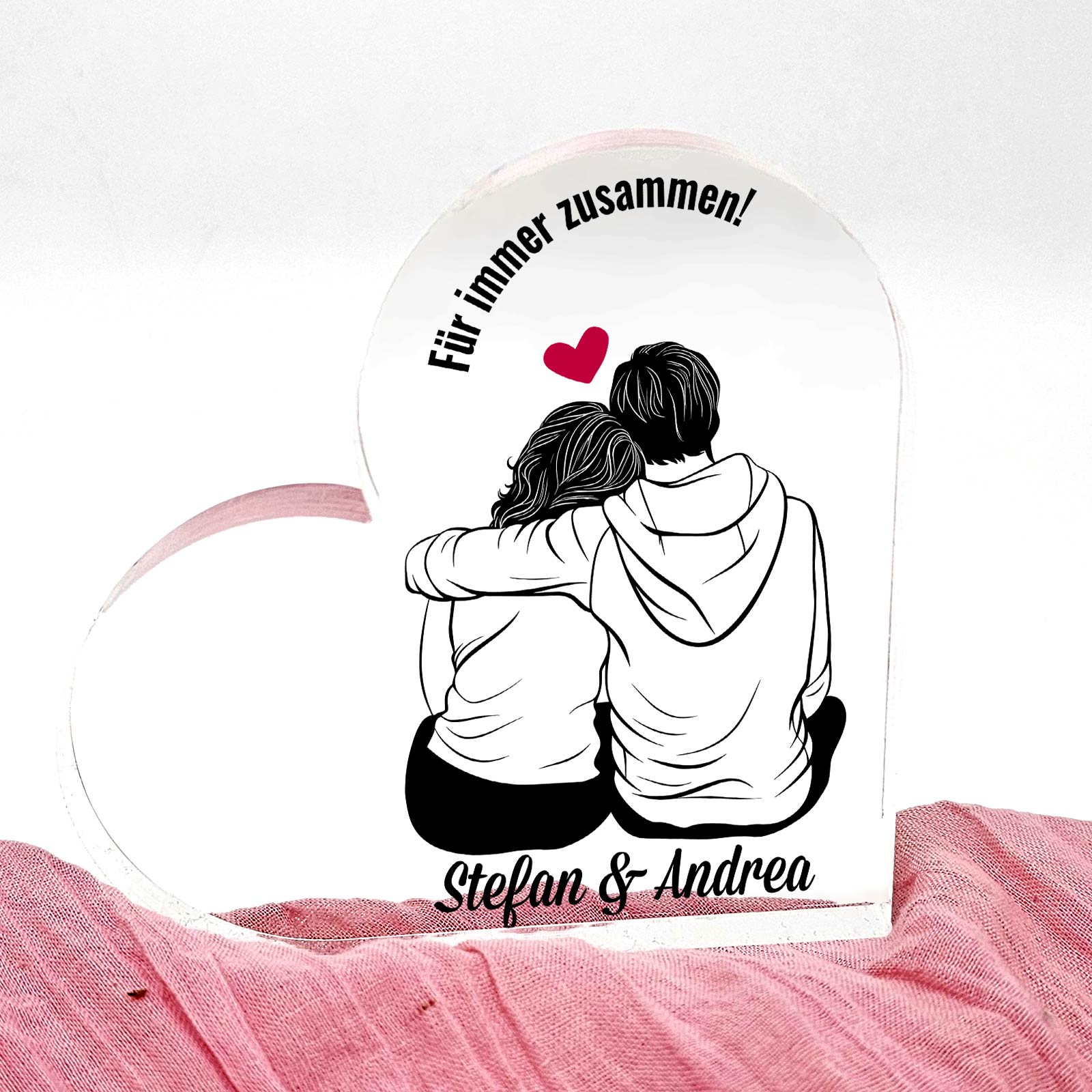 Liebespaar – Personalisierbares Plexiglasherz