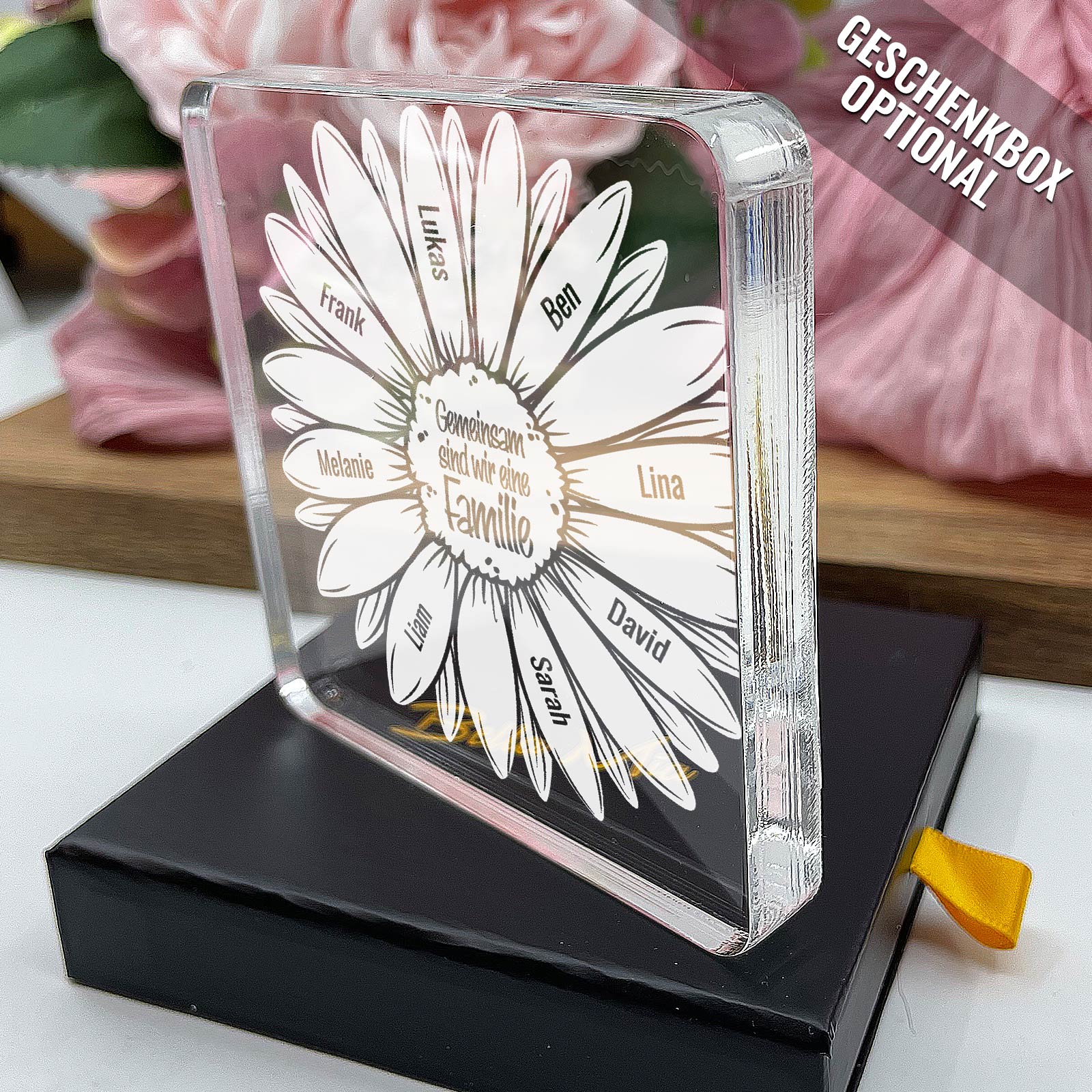 Eine blühende Familie – Plexiglas-Plakette