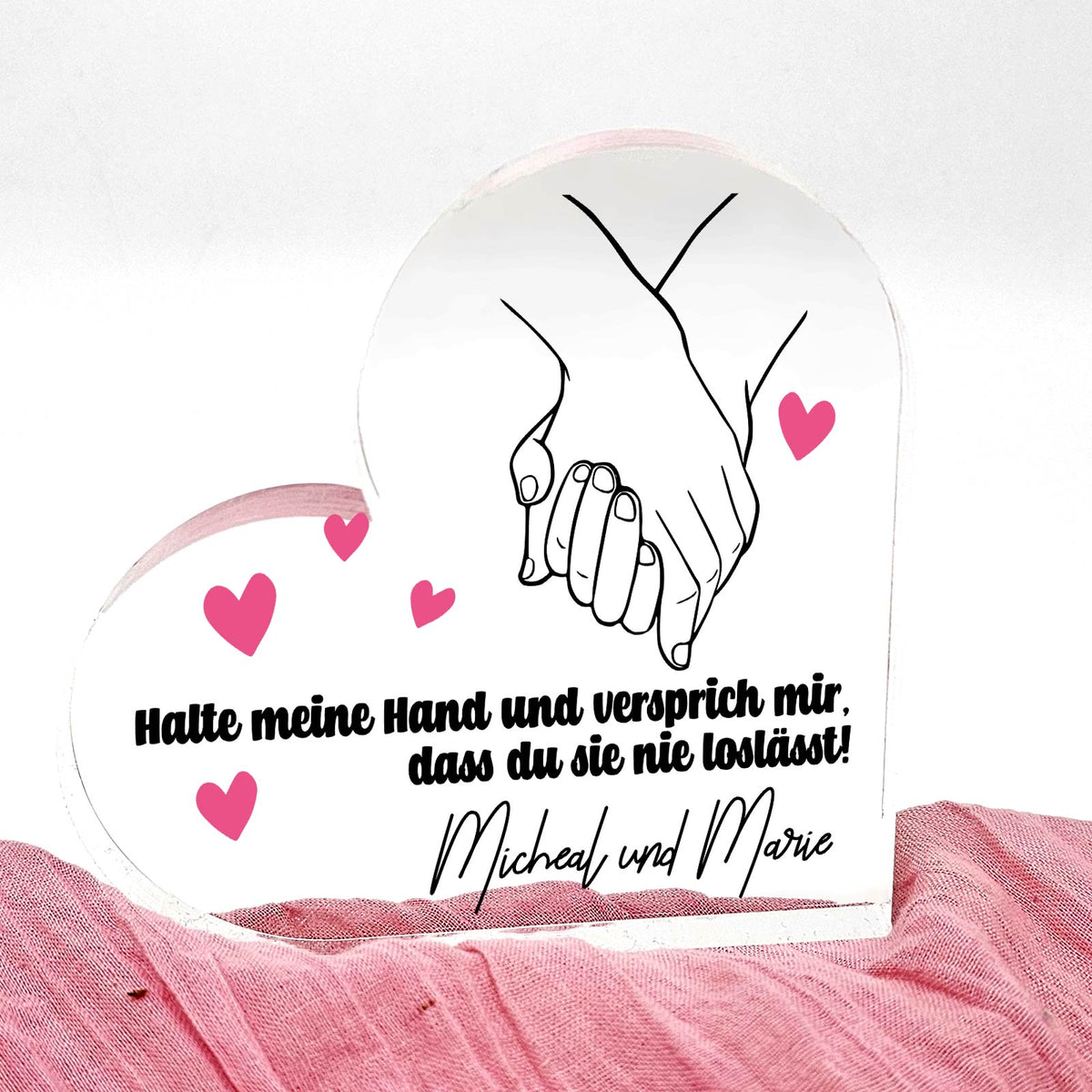 Halte meine Hand – Herz aus Plexiglas