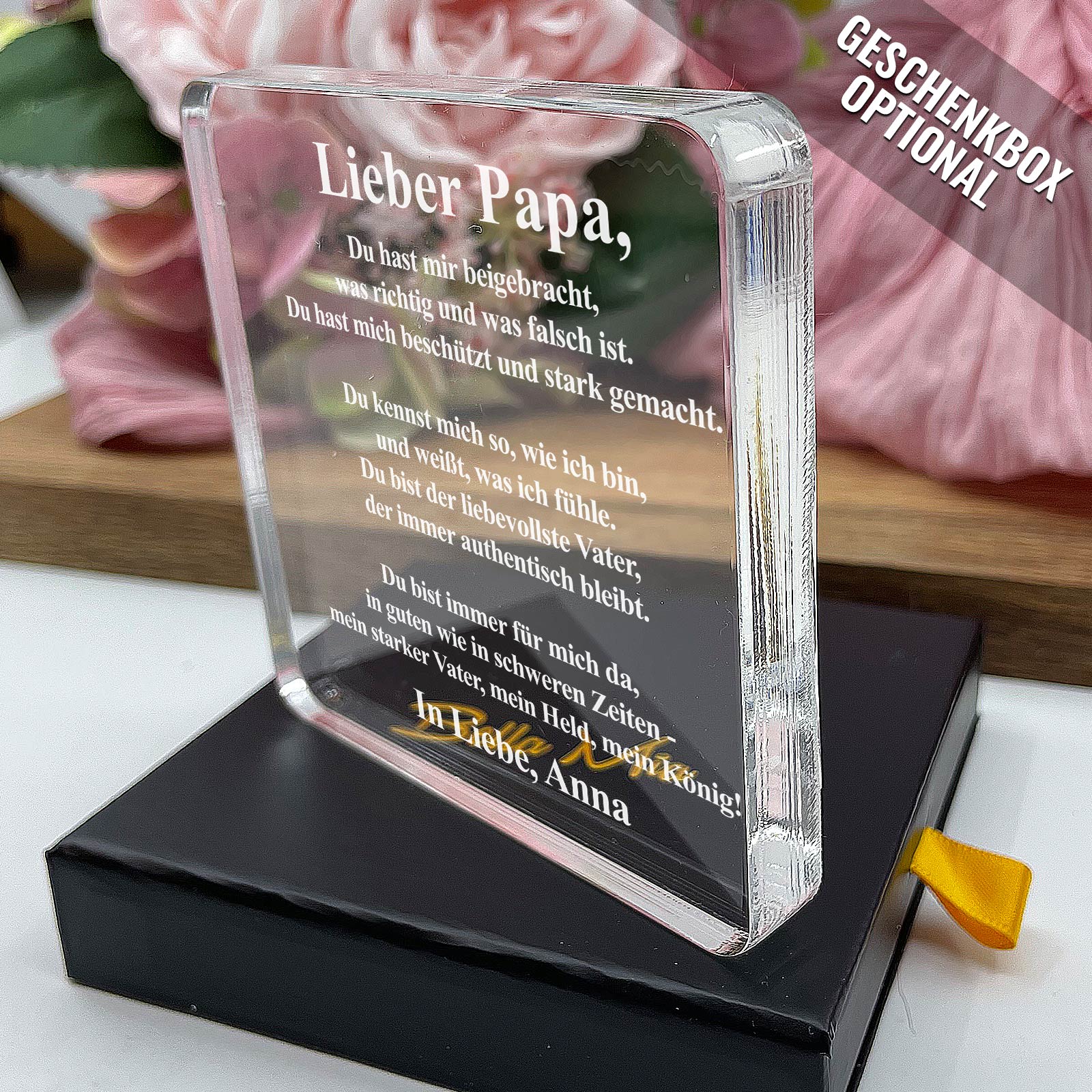 Papa, du hast mich stark gemacht - Plexiglas-Plakette