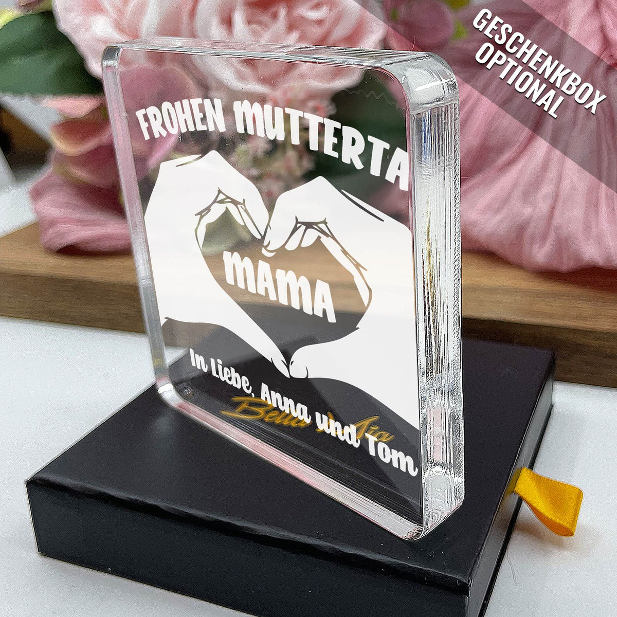 Herzensgruß für Mama - Plexiglasplakette