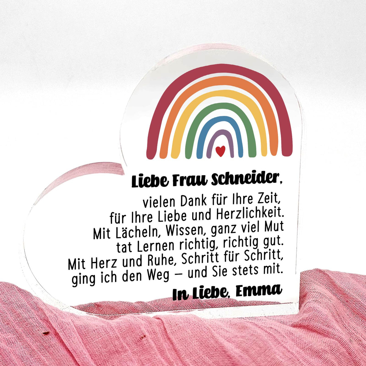 Danke, liebe Lehrerin – Herz Geschenk zum  Schuljahresende