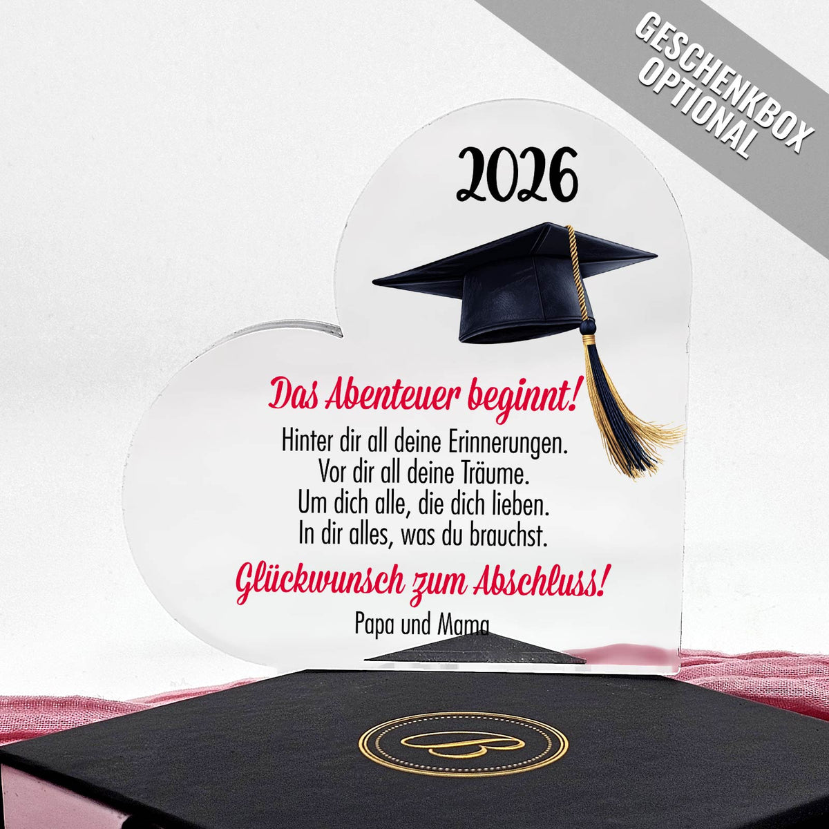 Das abenteuer beginnt -  Plexiglasherz