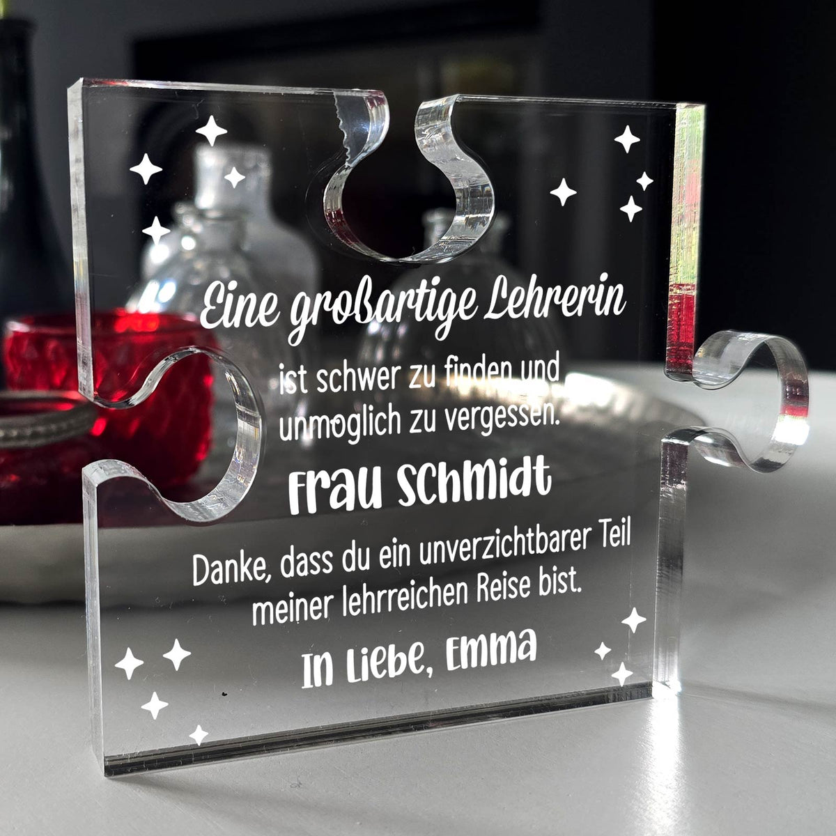 Eine großartige Lehrerin - Plexiglas-Puzzle Teil