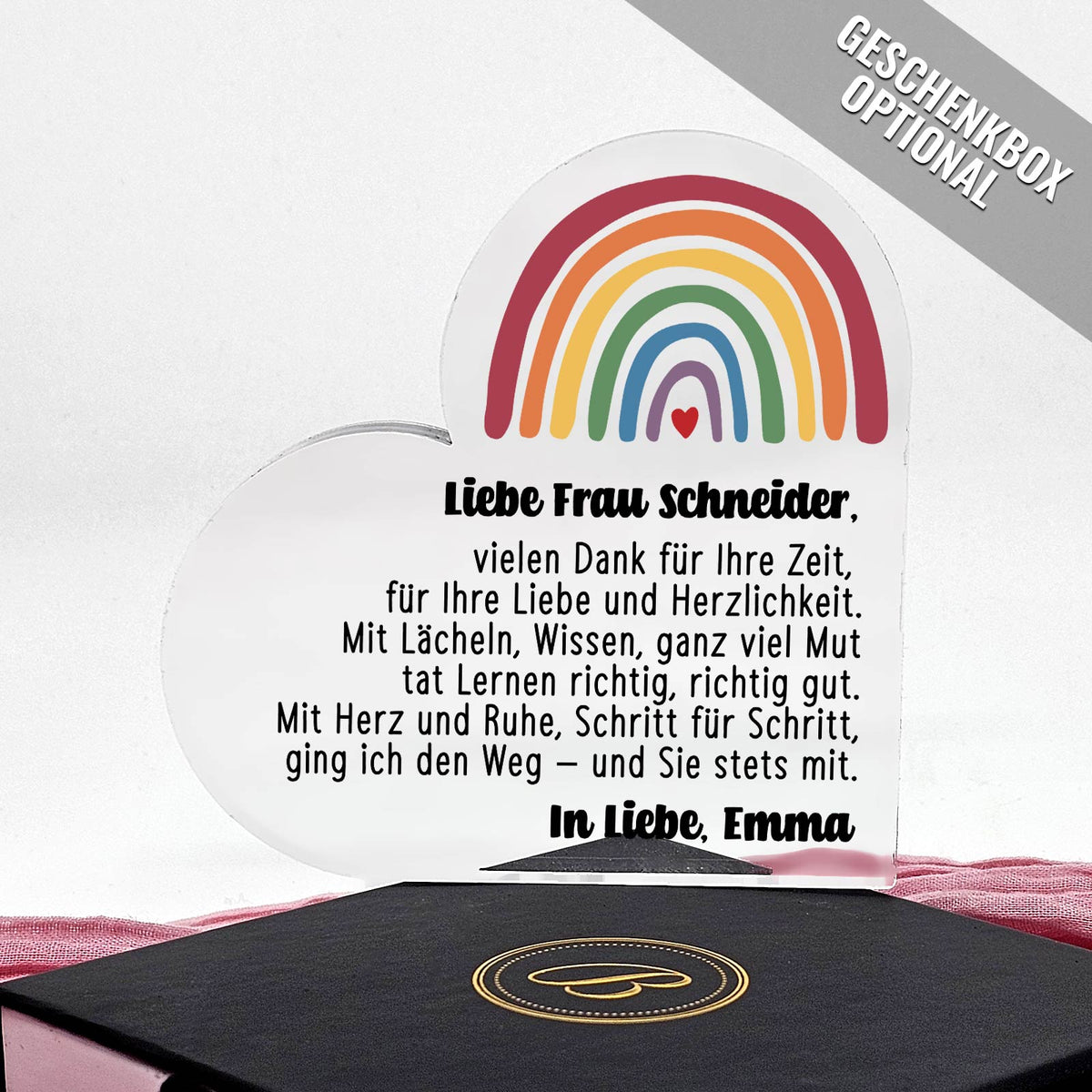 Danke, liebe Lehrerin – Herz Geschenk zum  Schuljahresende