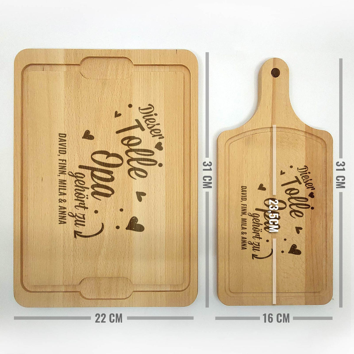 Schneidebrett „Dieser tolle Papa / Opa gehört zu …“