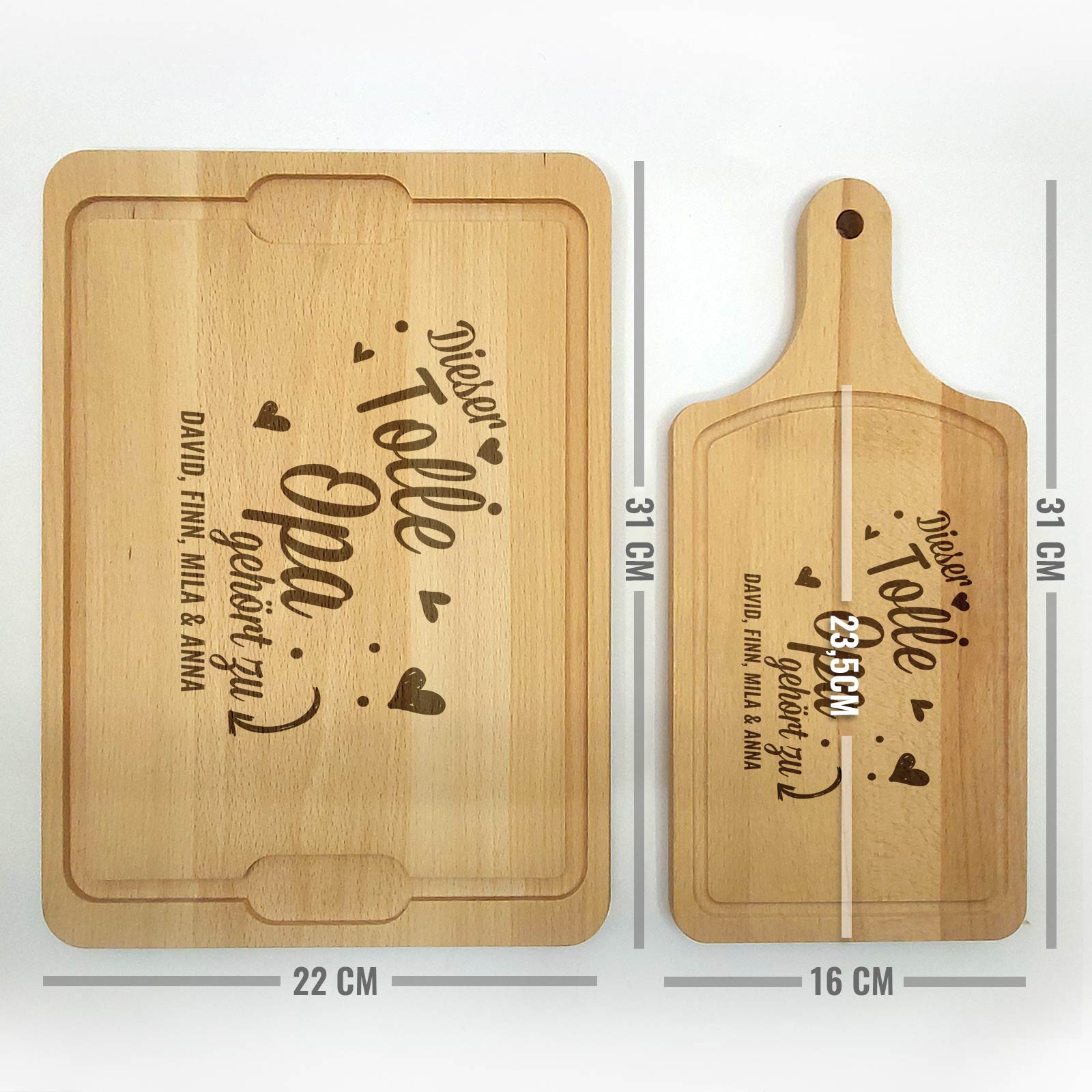 Schneidebrett „Dieser tolle Papa / Opa gehört zu …“