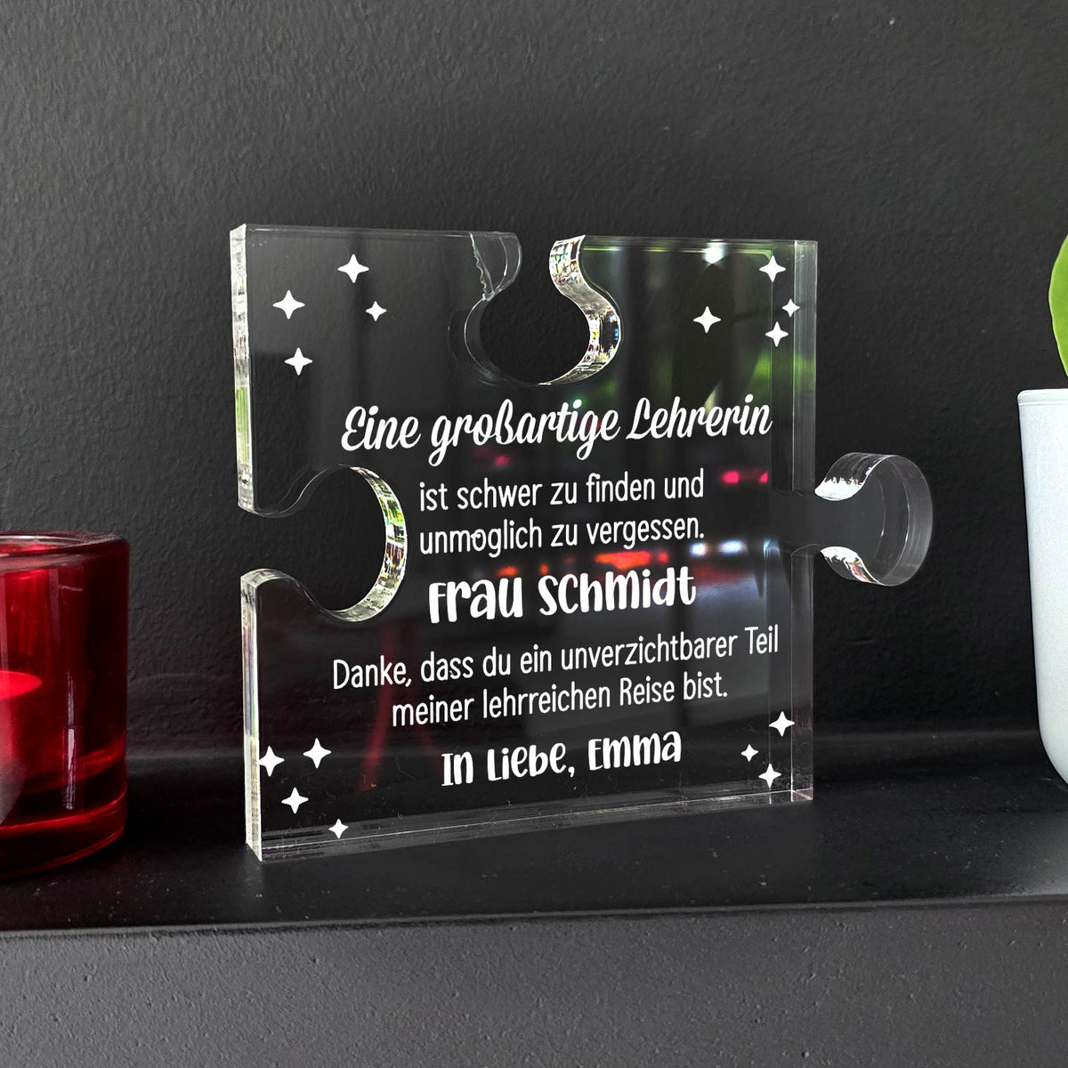 Eine großartige Lehrerin - Plexiglas-Puzzle Teil