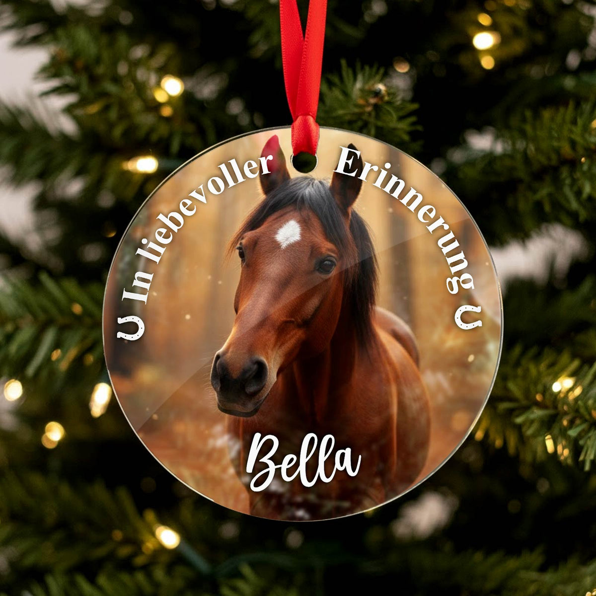 In liebevoller Erinnerung Foto-Weihnachtskugel Pferd