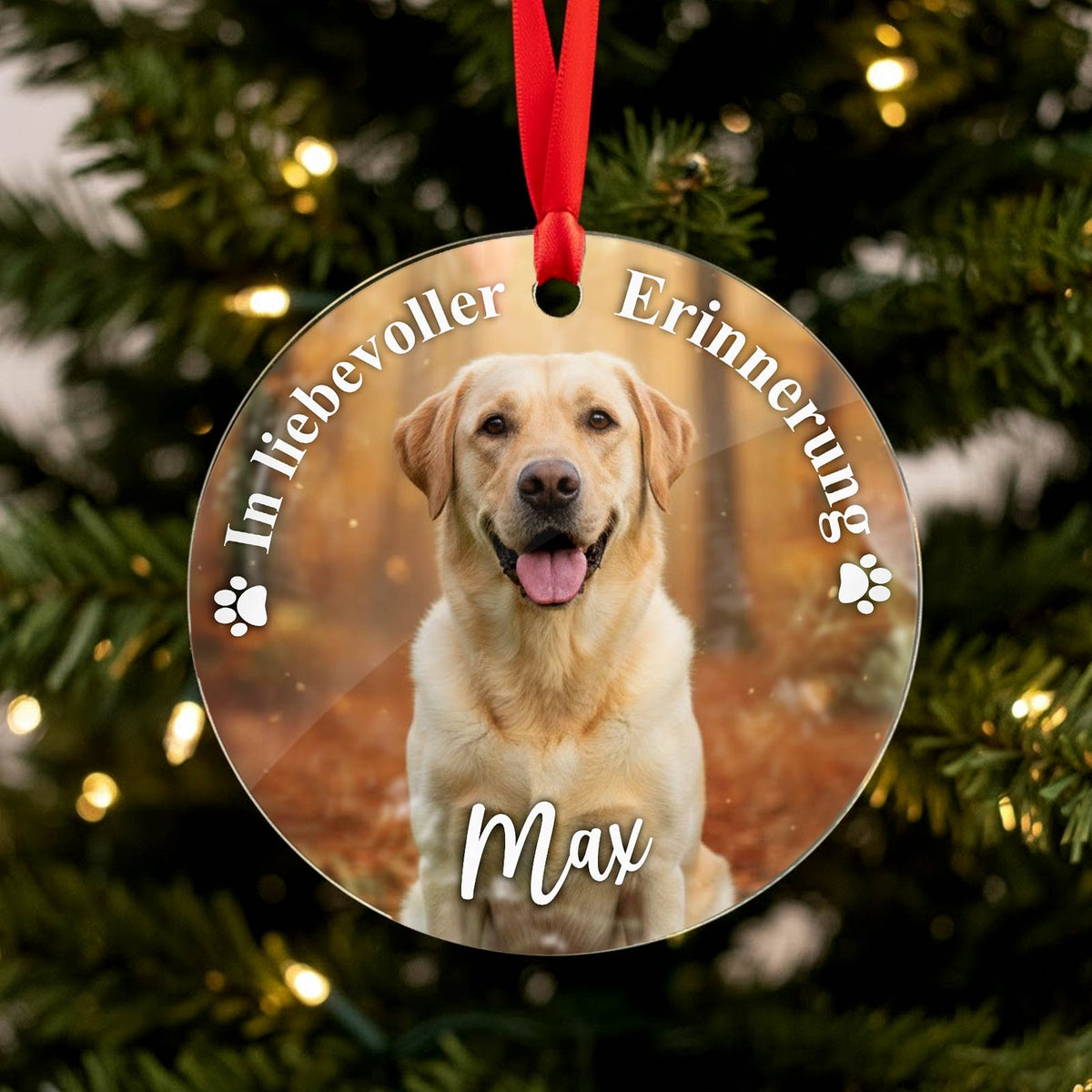 In liebevoller Erinnerung Foto-Weihnachtskugel für Hund/Katze