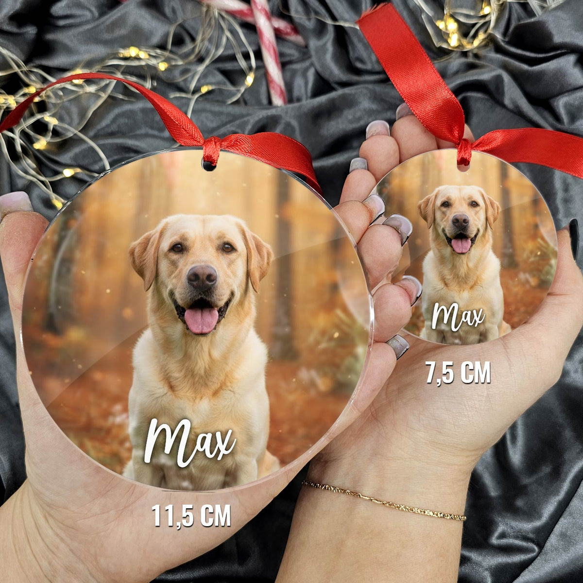 Dein Hund/Katze als Foto-Weihnachtskugel