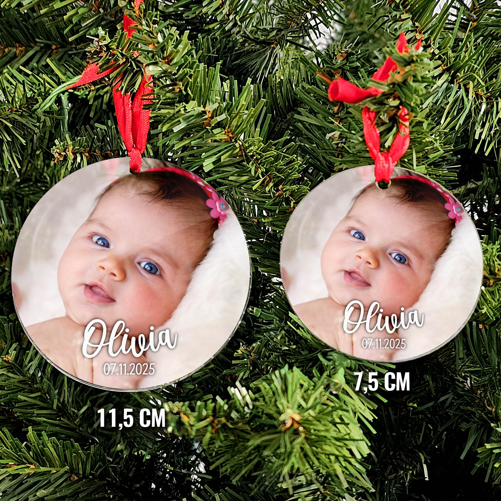 Geburts-Weihnachtskugel mit Foto