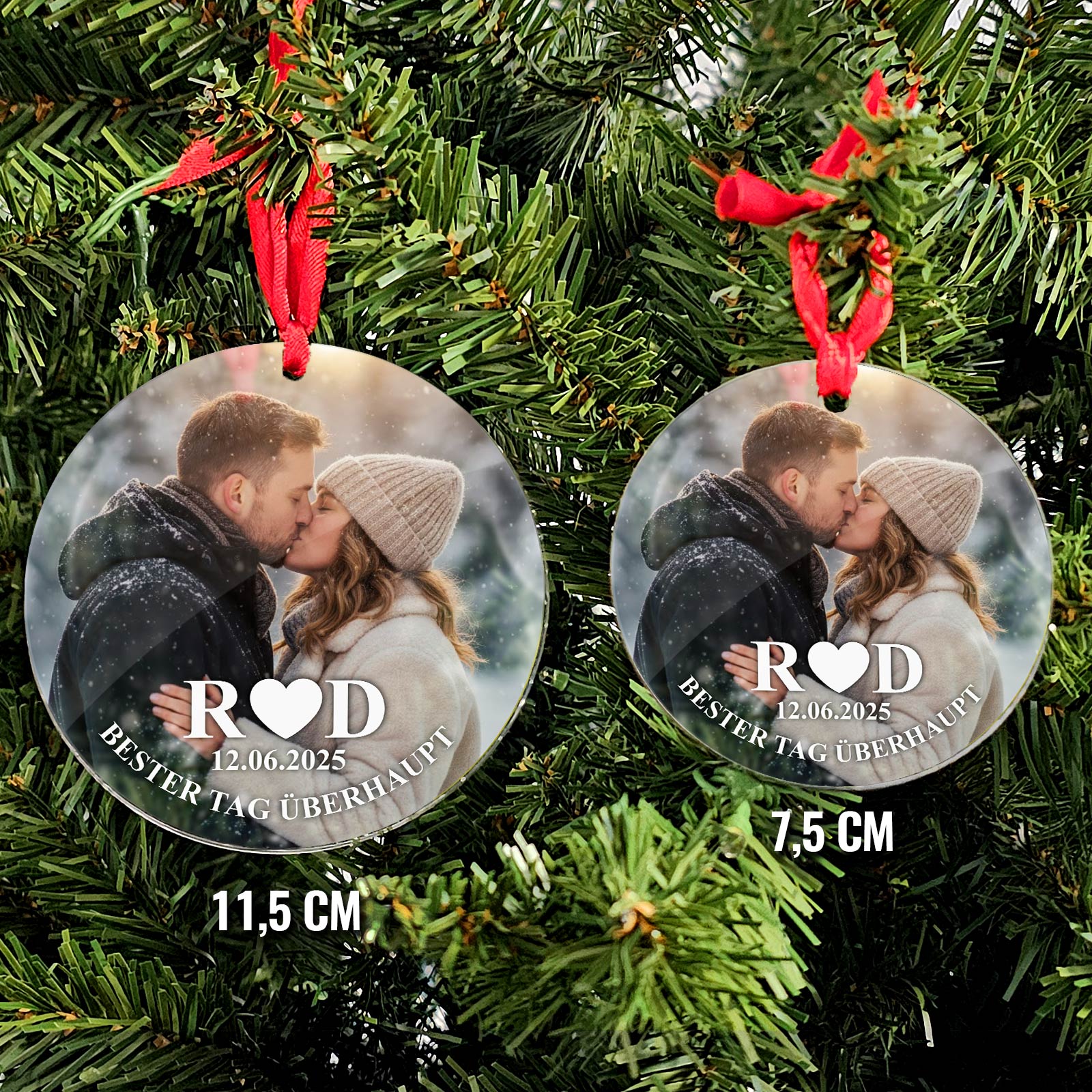 Liebes-Weihnachtskugel mit eigenem Foto