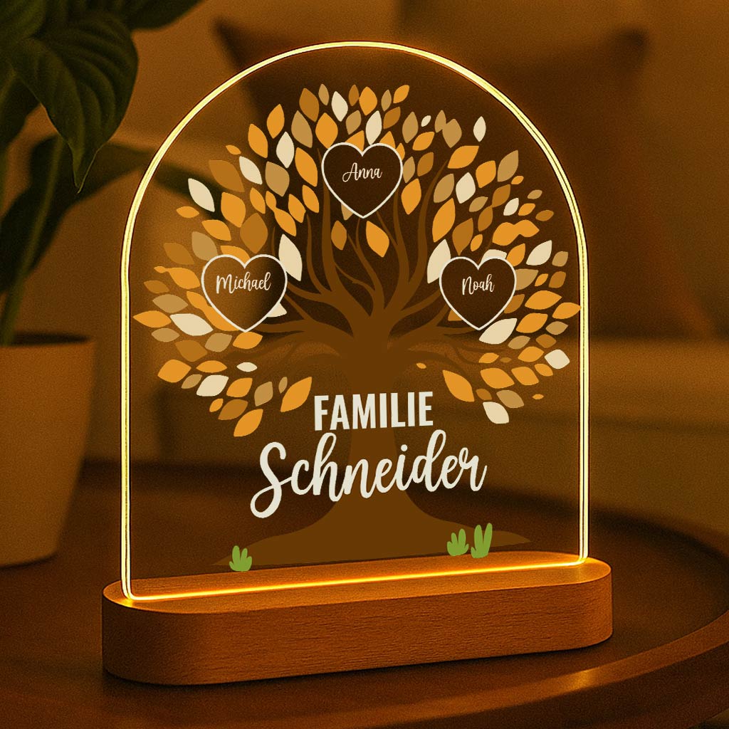 Familienbaum – LED-Lampe mit eigenen Namen