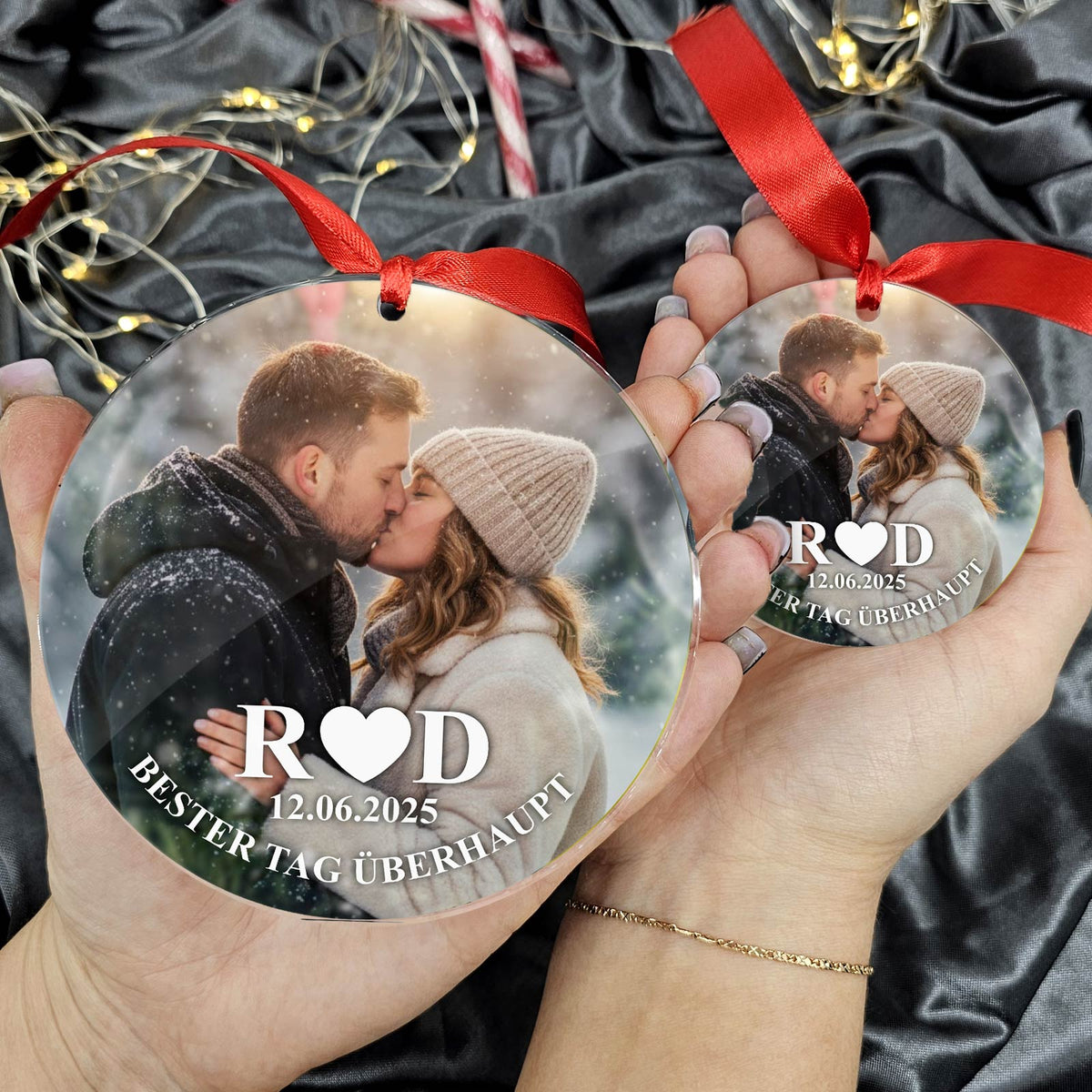 Liebes-Weihnachtskugel mit eigenem Foto