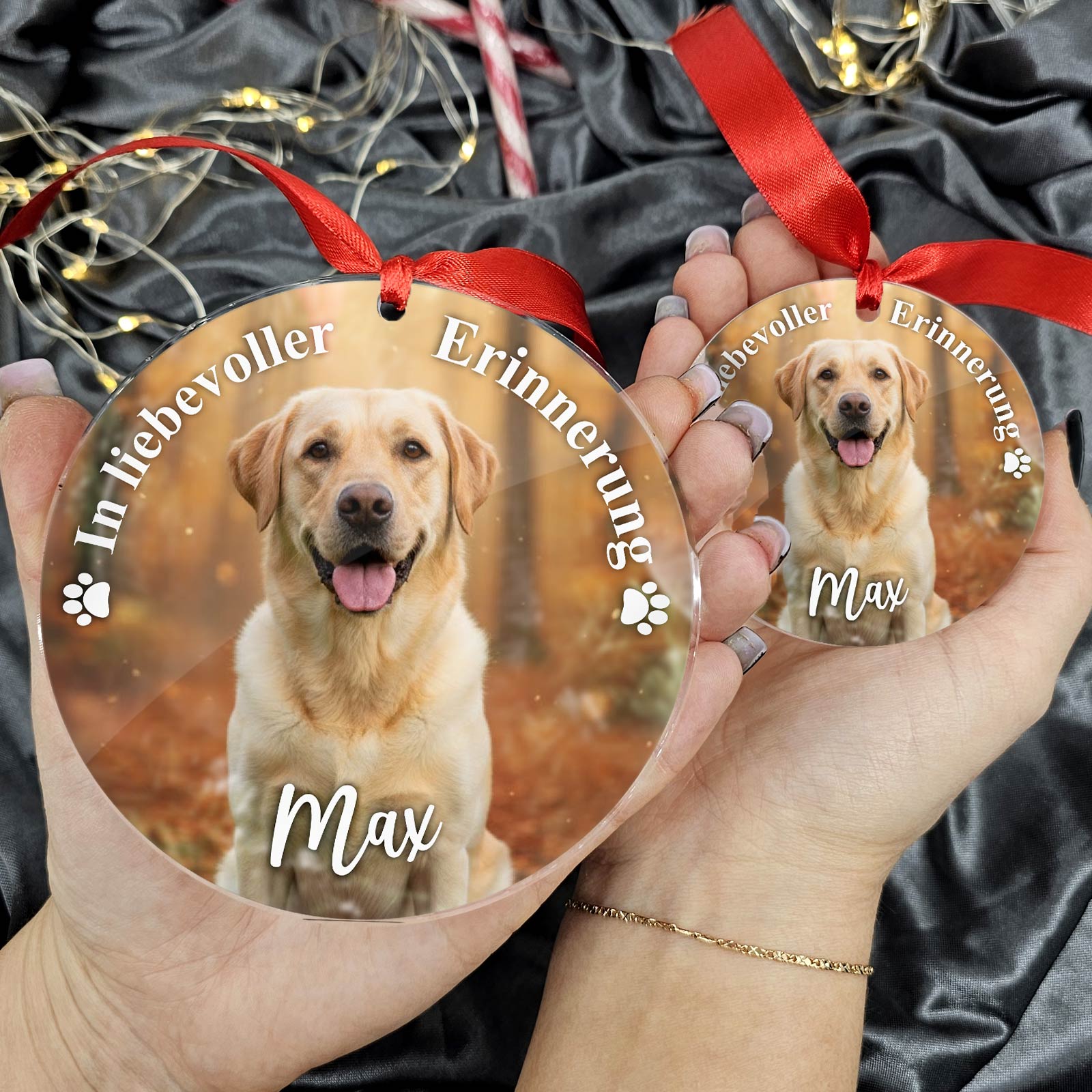 In liebevoller Erinnerung Foto-Weihnachtskugel für Hund/Katze