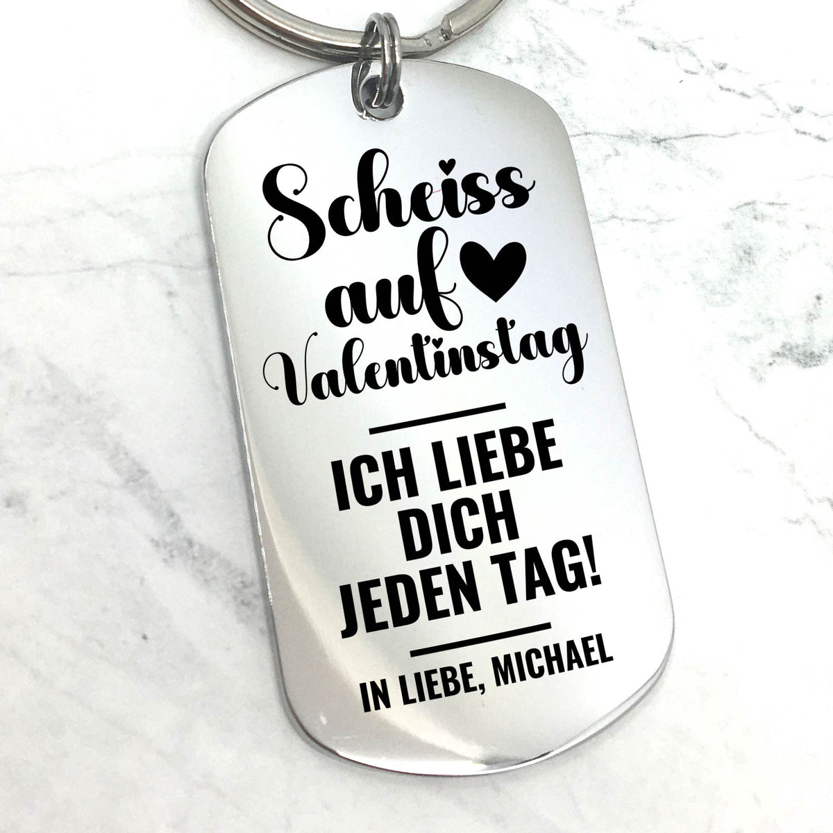 Scheiss auf Valentinstag Schlüsselanhänger