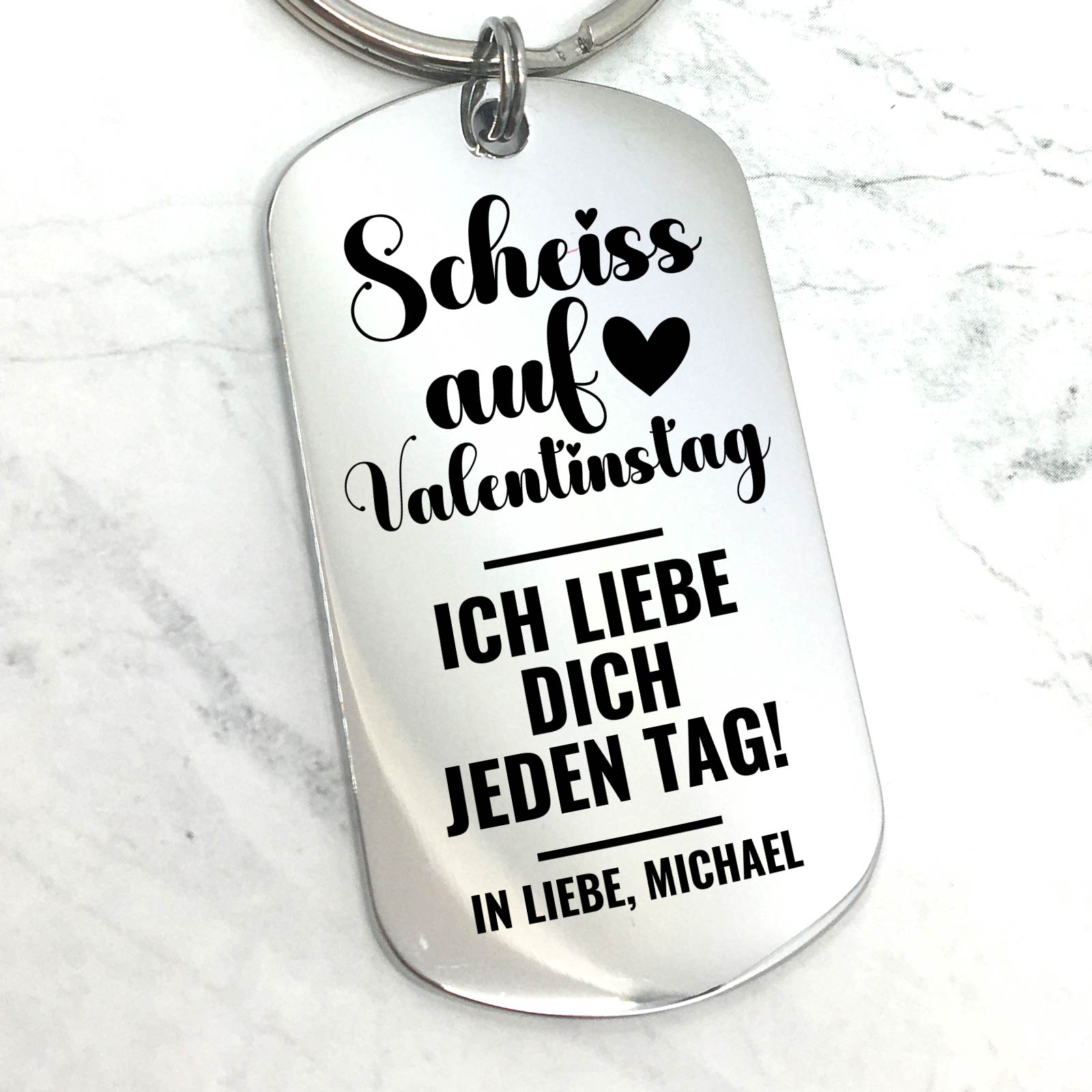 Scheiss auf Valentinstag Schlüsselanhänger