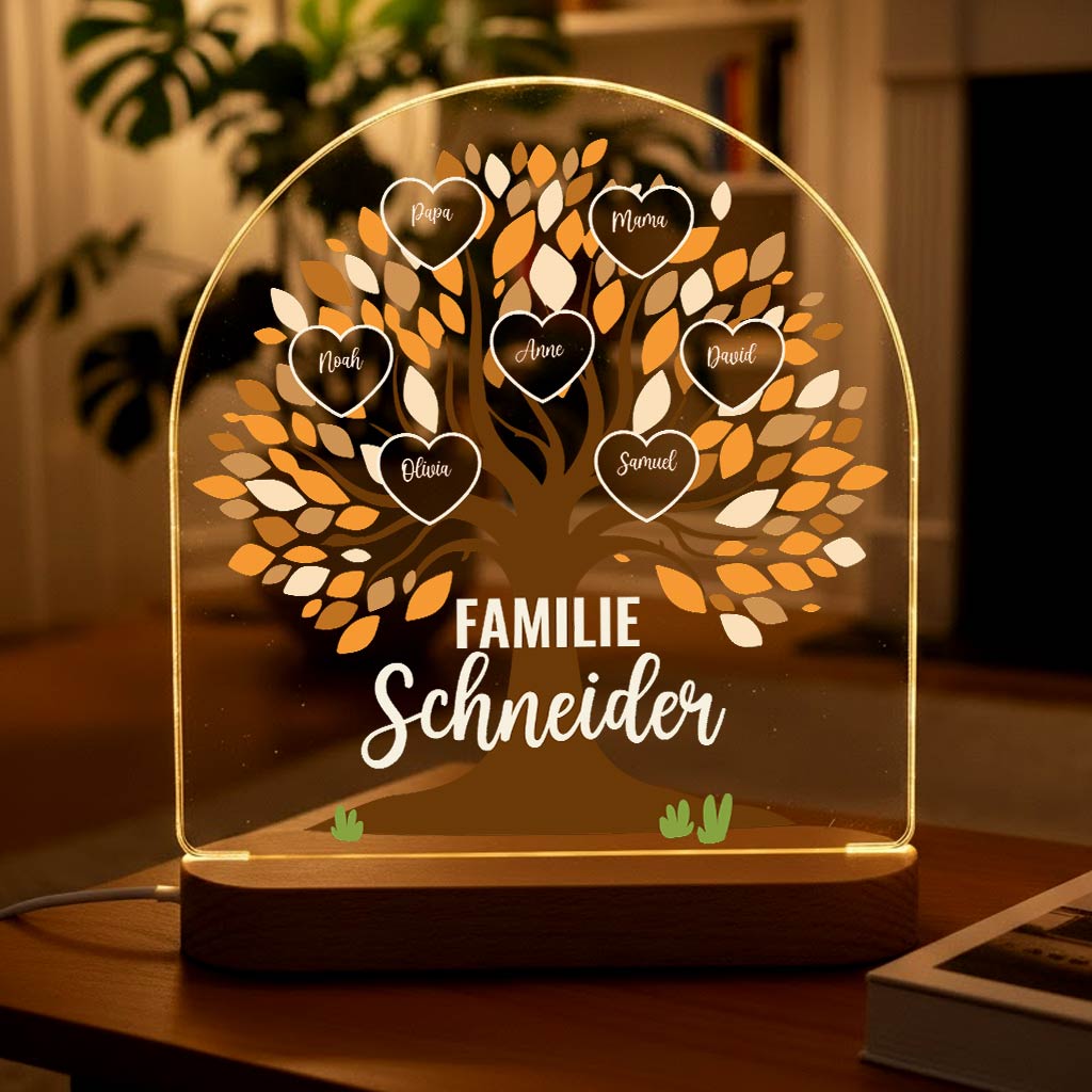 Familienbaum – LED-Lampe mit eigenen Namen