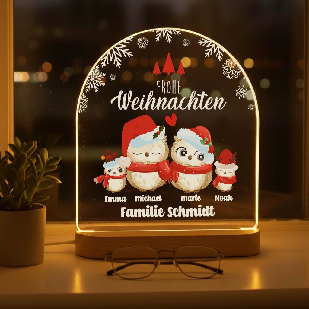 Niedliche Vogelfamilie - Led-lampe