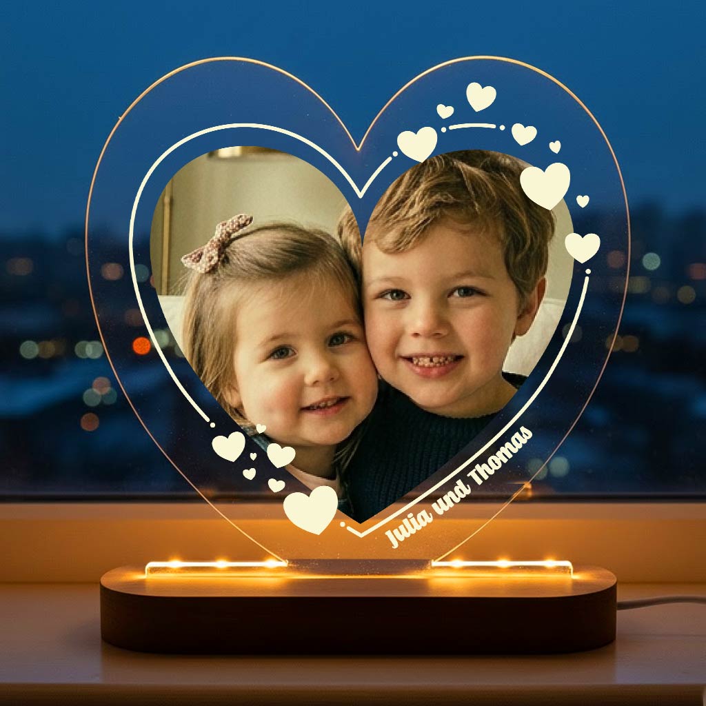 Herz-LED-Lampe mit Foto