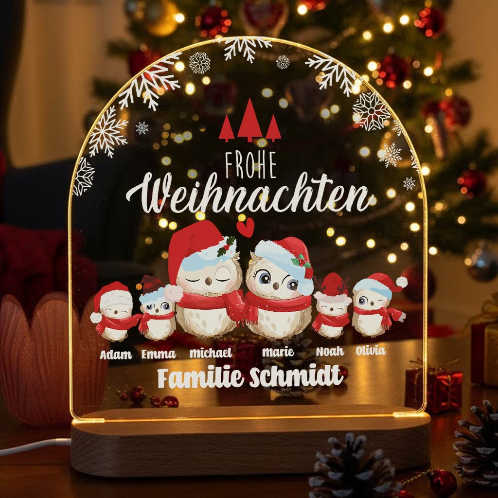 Niedliche Vogelfamilie - Led-lampe