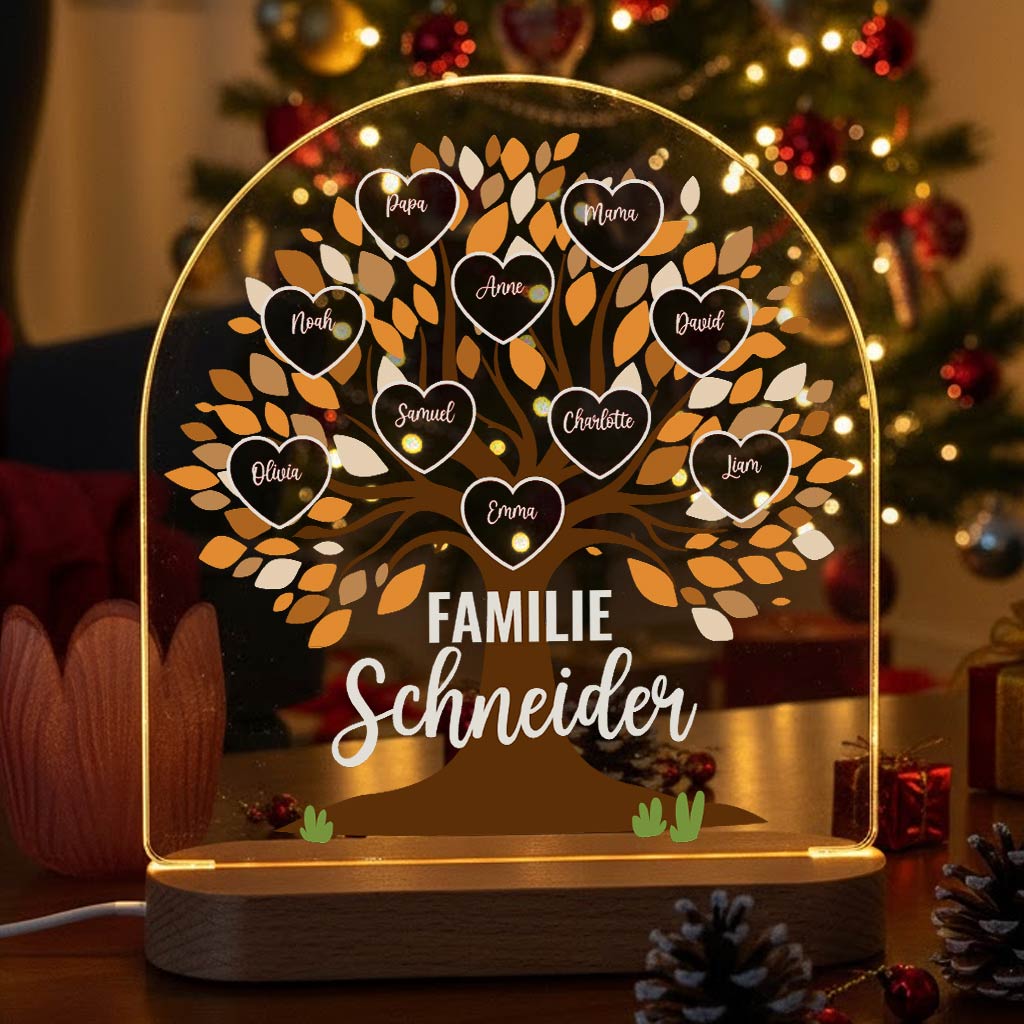 Familienbaum – LED-Lampe mit eigenen Namen