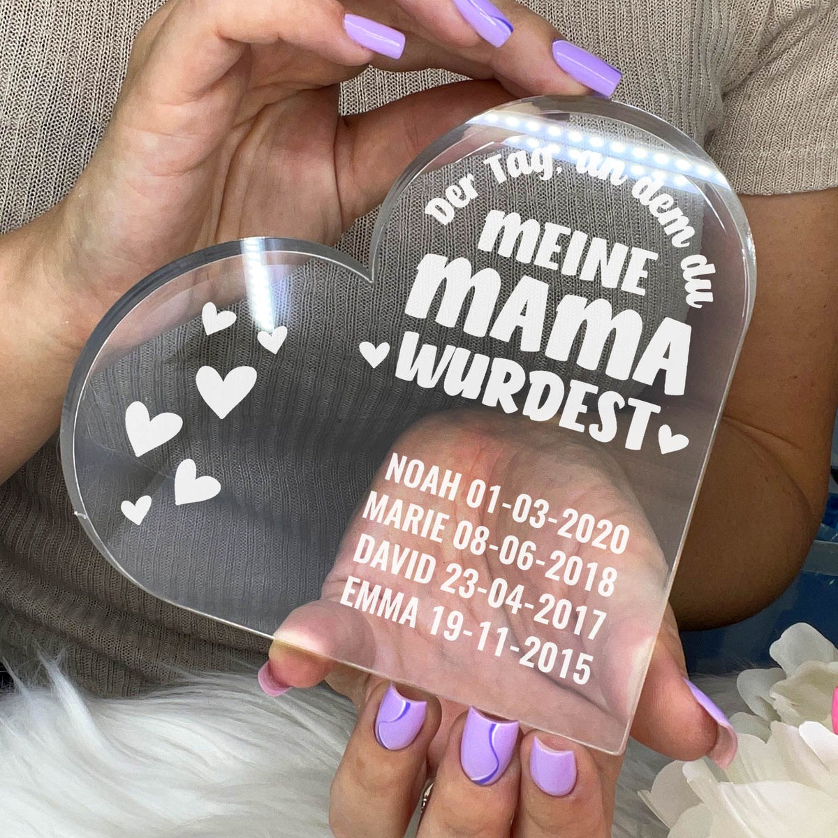 Der Tag, an dem du meine Mama wurdest – Herz aus Plexiglas