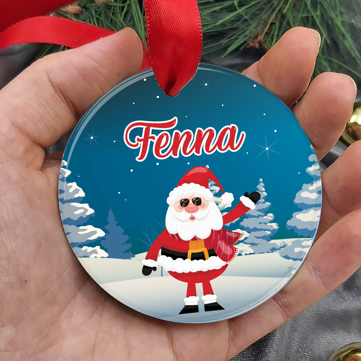 Personalisierter Weihnachtsmann -  Weihnachtsdeko aus Keramik