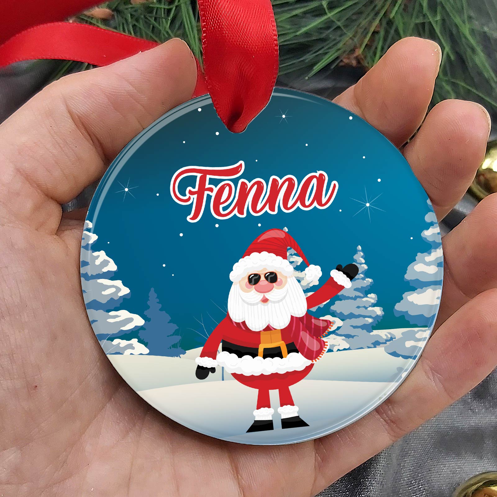 Personalisierter Weihnachtsmann -  Weihnachtsdeko aus Keramik