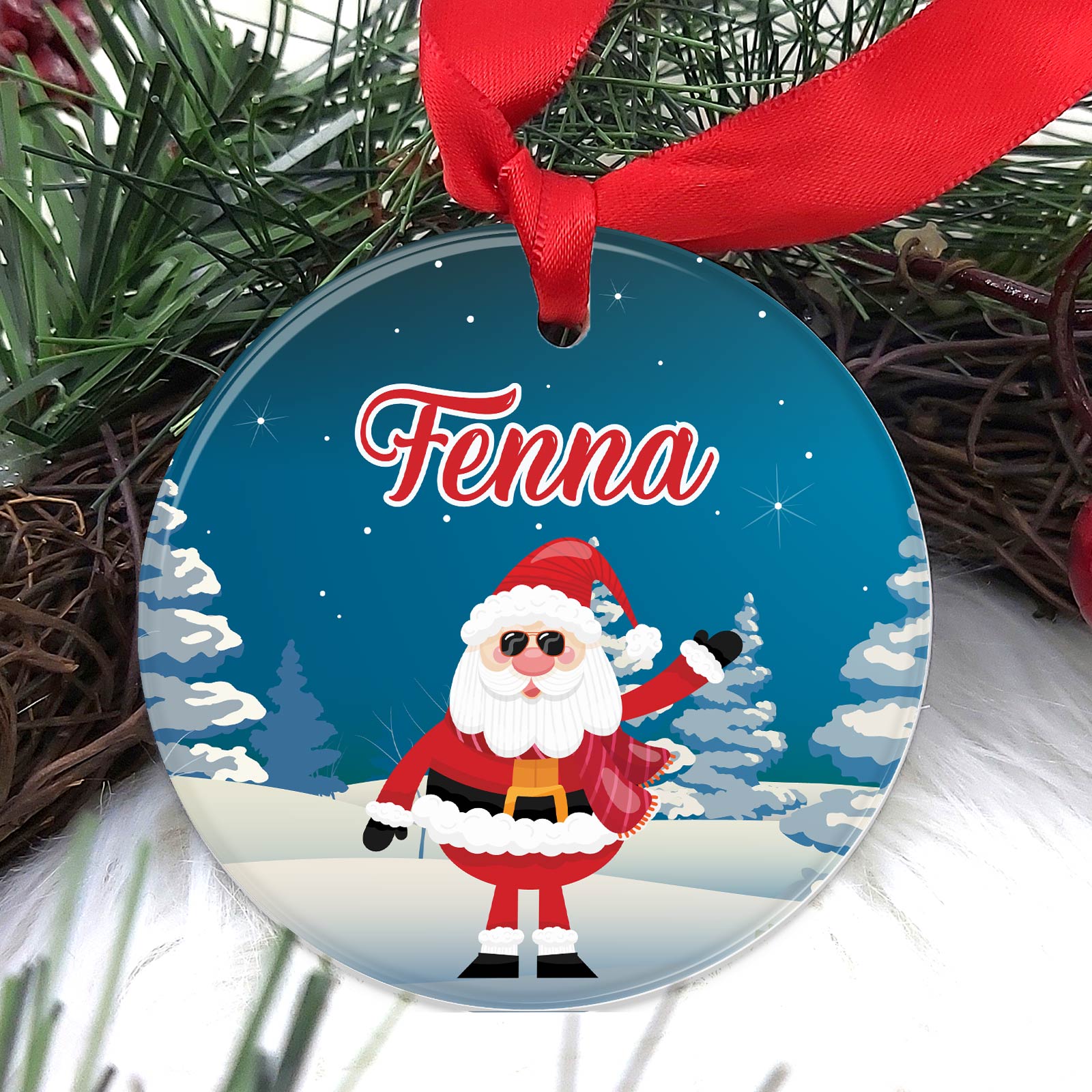 Personalisierter Weihnachtsmann -  Weihnachtsdeko aus Keramik