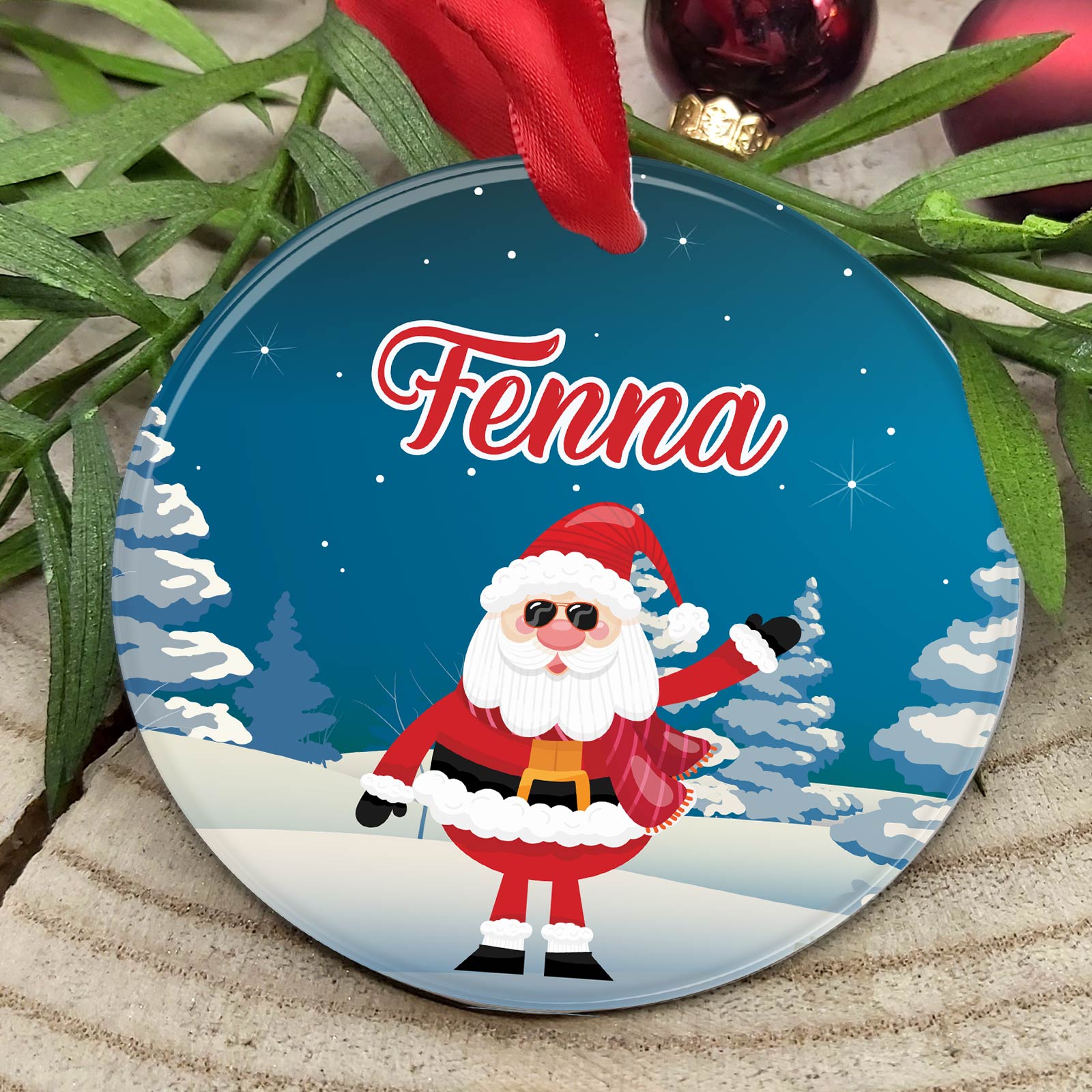 Personalisierter Weihnachtsmann -  Weihnachtsdeko aus Keramik